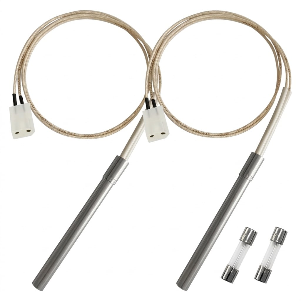 JVFCXXV  2 pack Hot Rod Ignitor Kit Compatible with Wood Pellet Grill Heating Element Replacement with 2 Fuses for 24 Inch Wire Lead Models