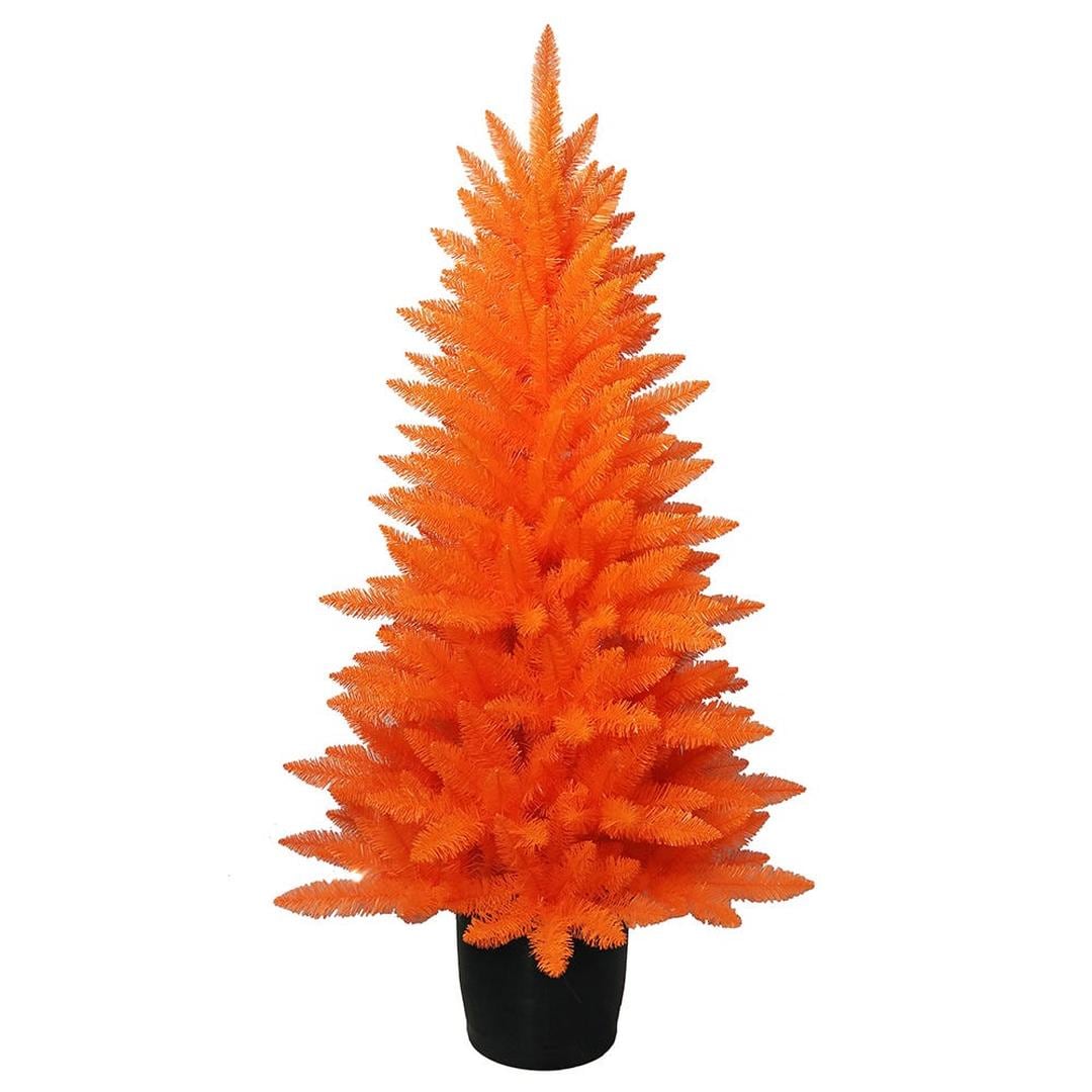 Kurt S. Adler - 4.5-Foot Un-Lit Halloween Orange Potted Tree
