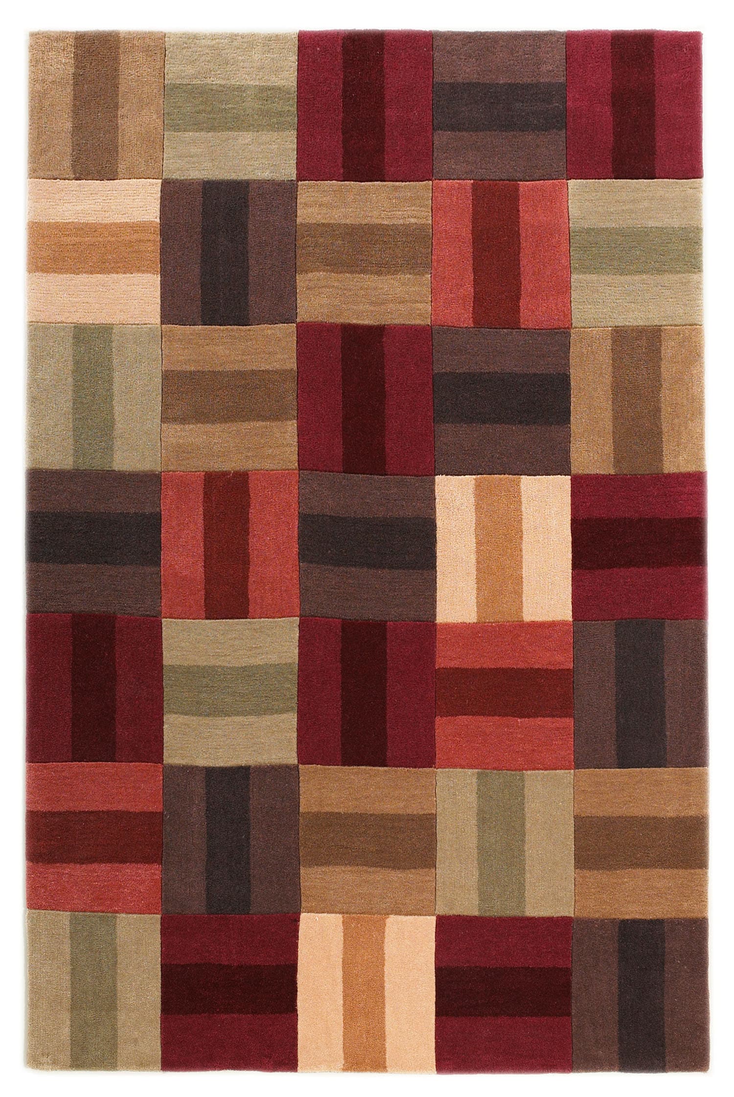 Linon RUG-TAD22181 Trio 8 X 10 (ft) Burgundy Indoor Geometric Area Rug