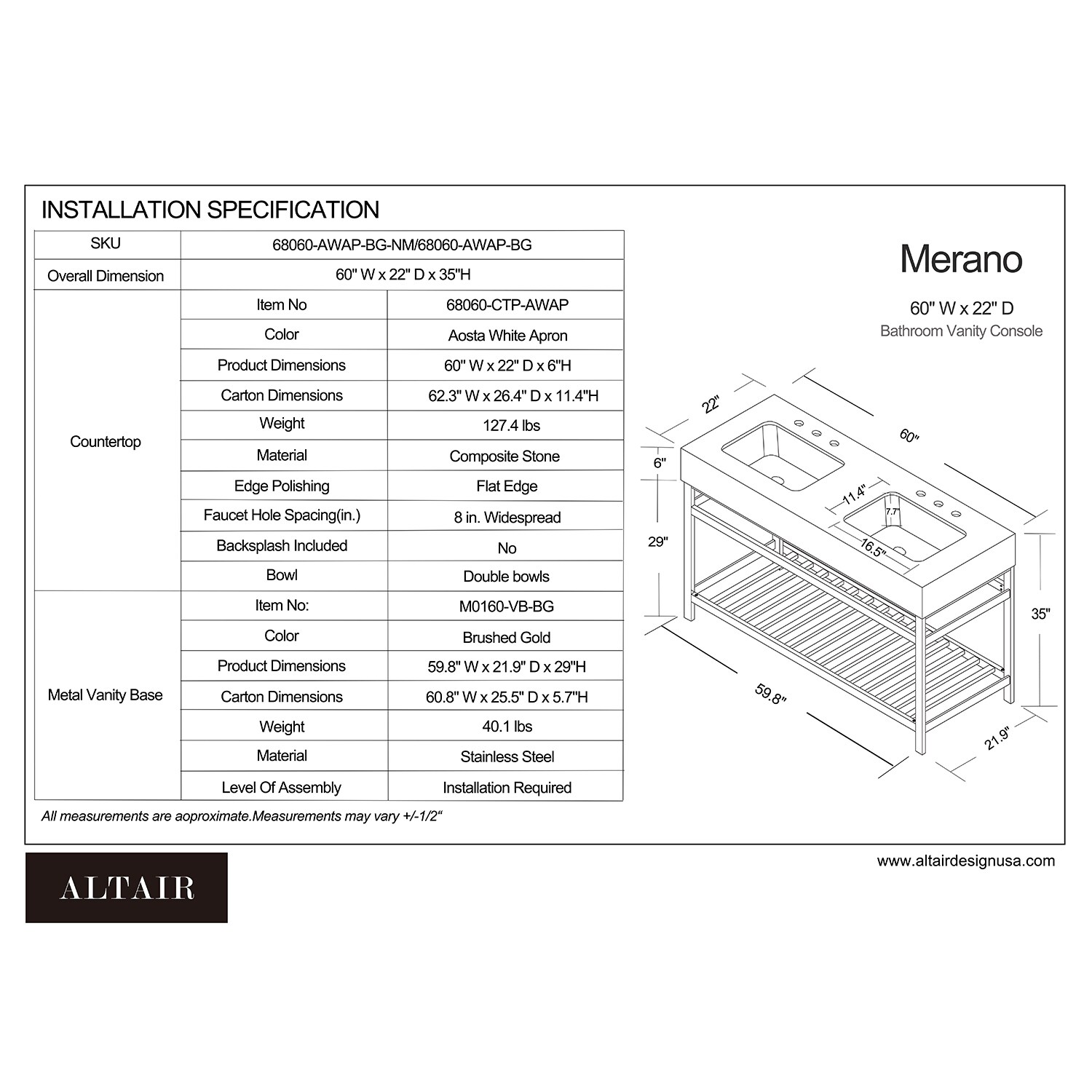 Altair 68060-AWAP-BG-NM Bath-Vanity-Combo - View #10