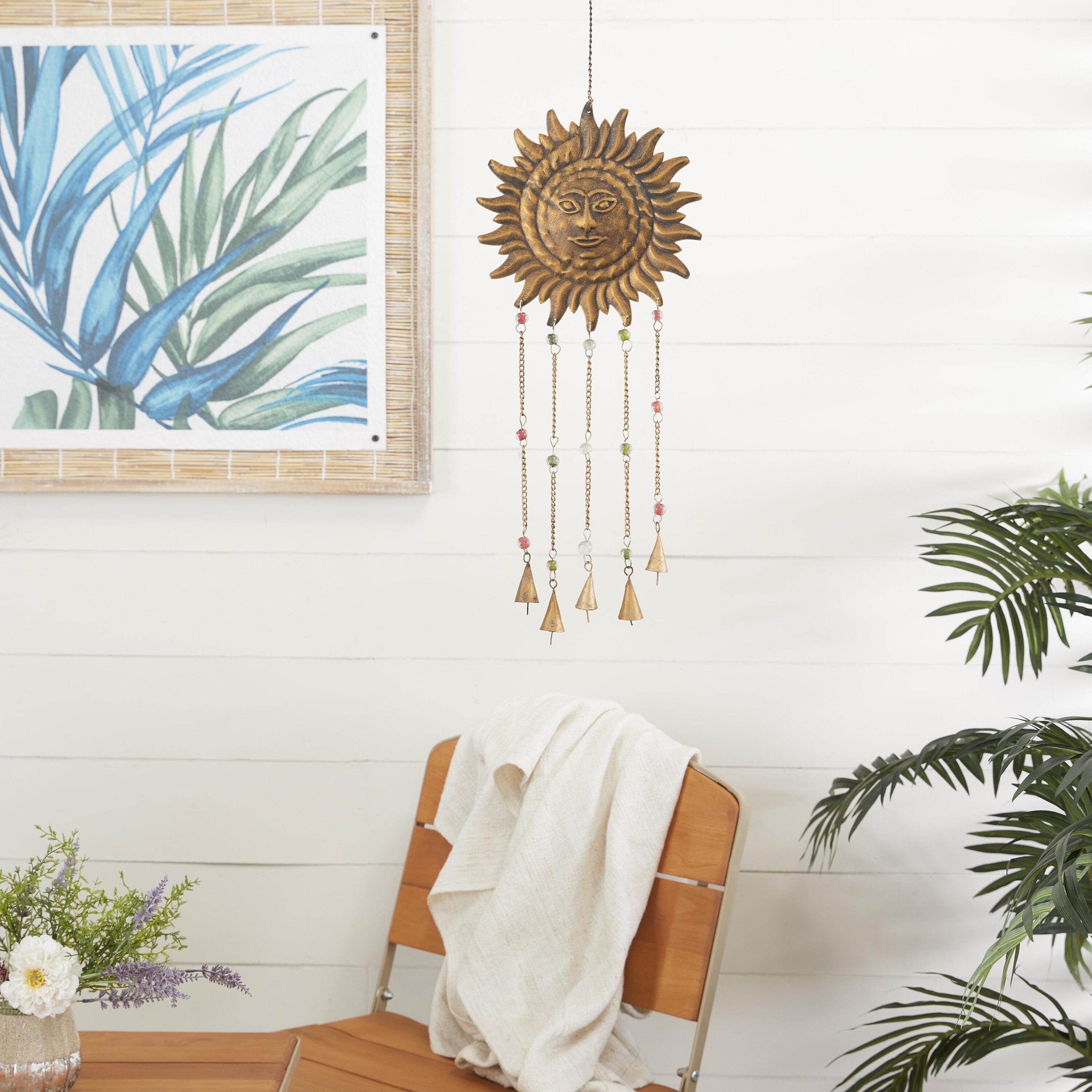 Grayson Lane 820904 25-Inches Bronze Metal Sunface Wind Chime