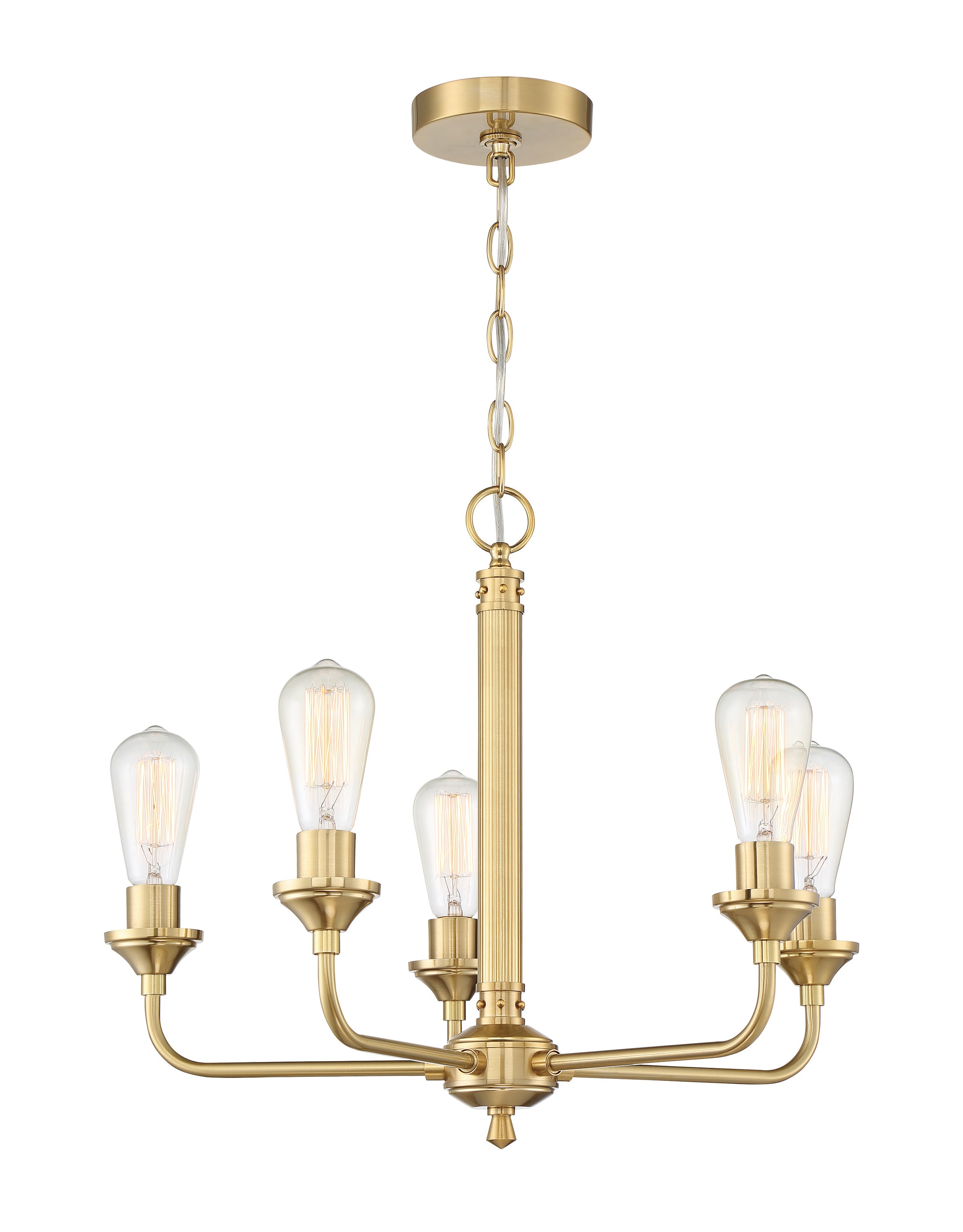 Bridgestone 5-Light Satin Brass Transitional Dry rated Chandelier | - Craftmade 53025-SB