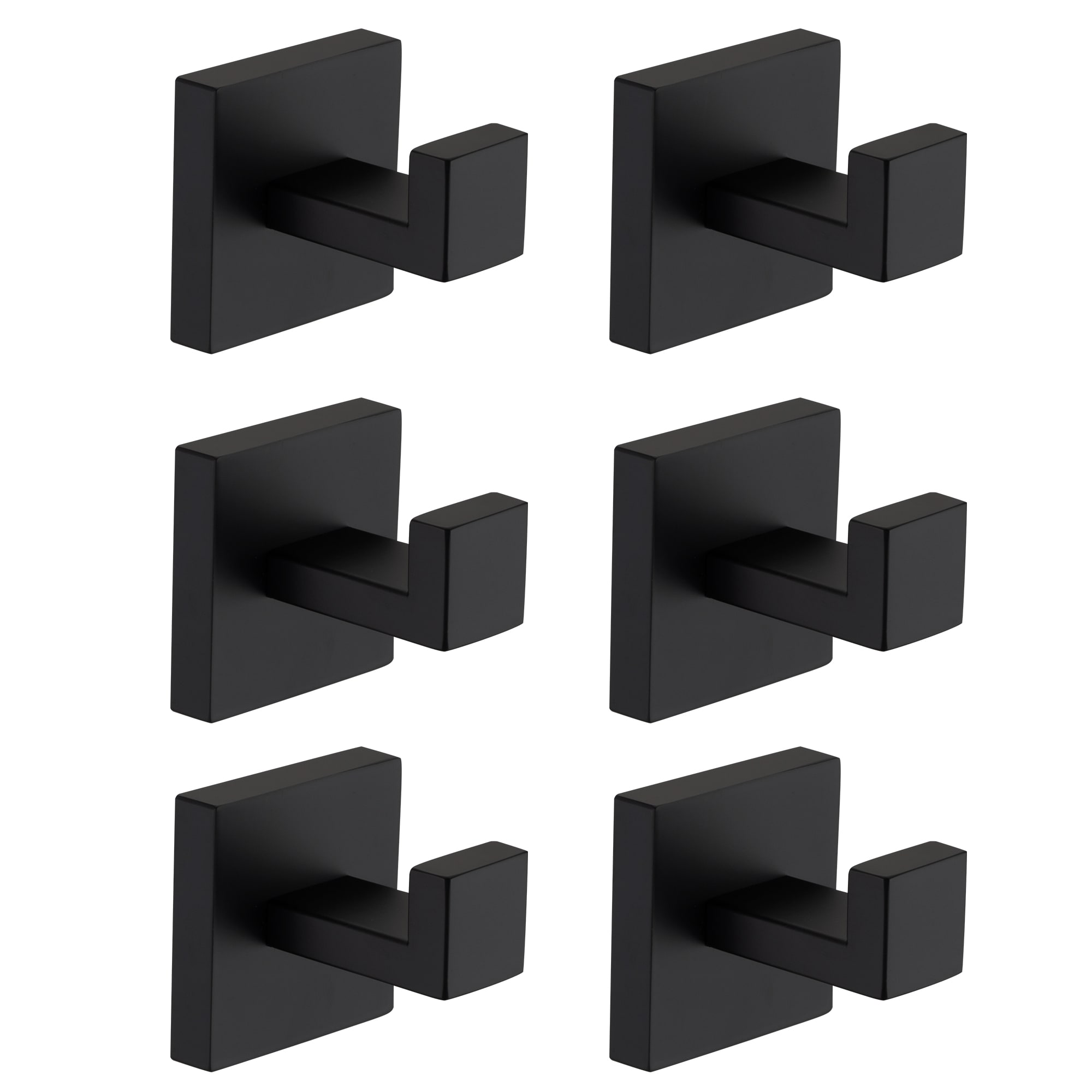 CASAINC Matte Black 6-Hook Wall-Mounted Towel Hook