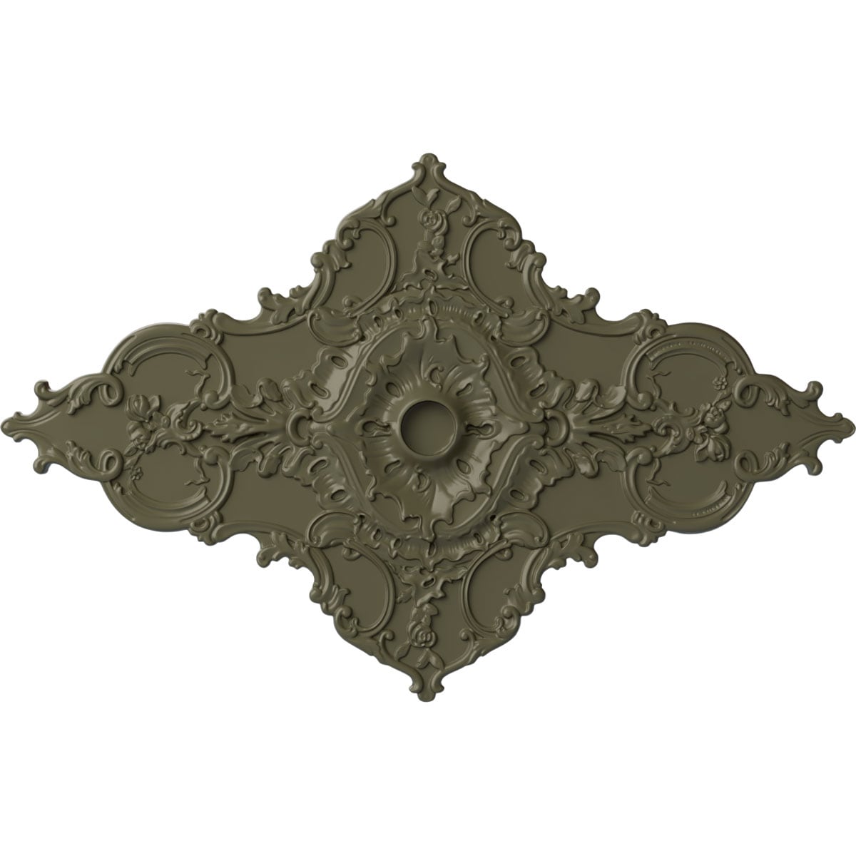 Ekena Millwork CM70X43MLPTF Melchor Diamond 67.25-in W x 43.325-in L Painted Turtle Polyurethane Whole Ceiling Medallion