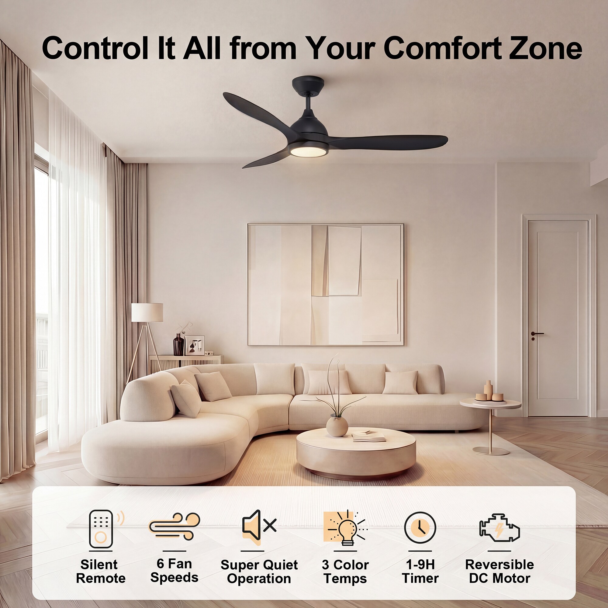GreenEver CFL-0004-BK Ceiling-Fans - View #5