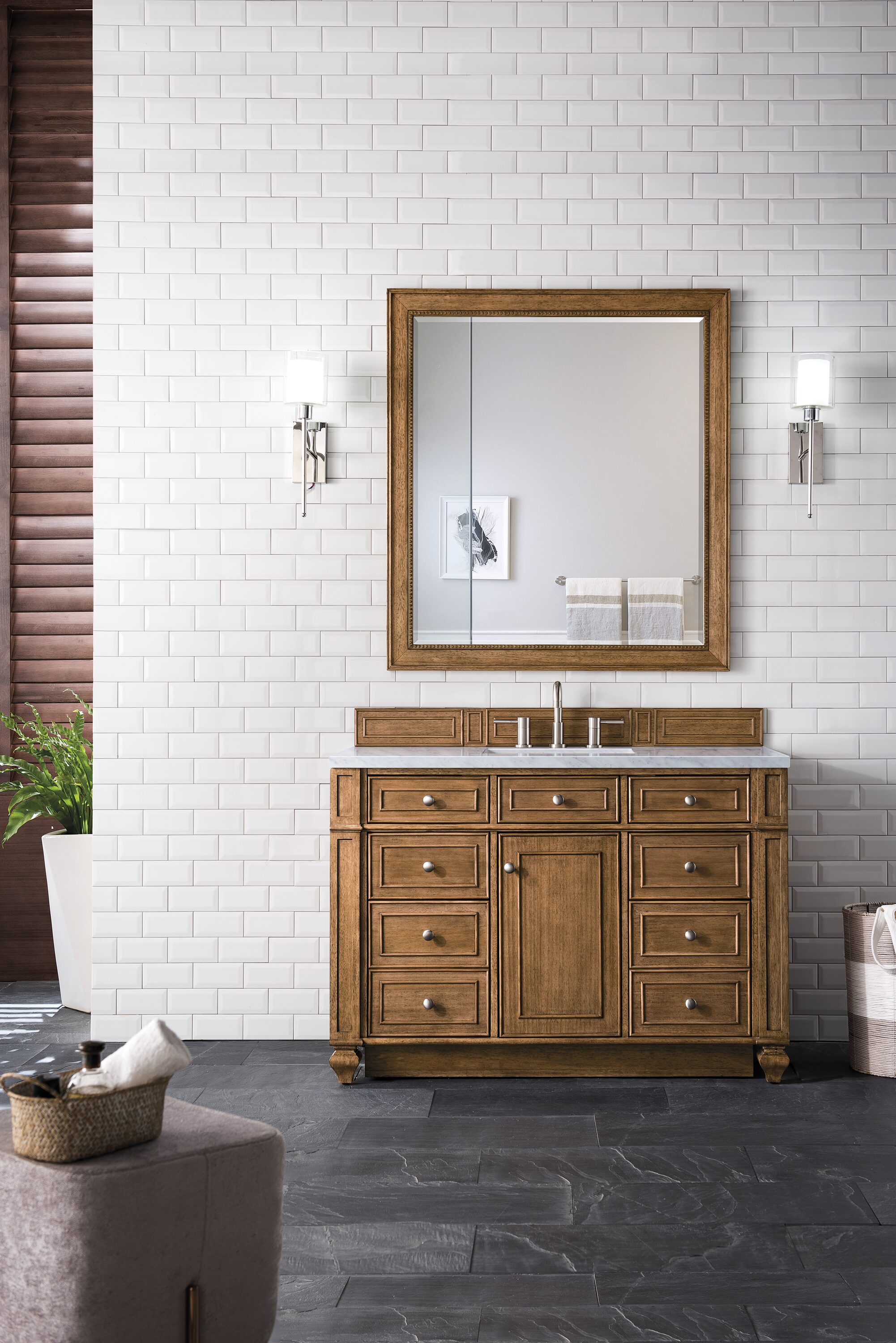 James Martin Vanities Bristol 44-in x 40-in Bathroom Vanity Mirror ...