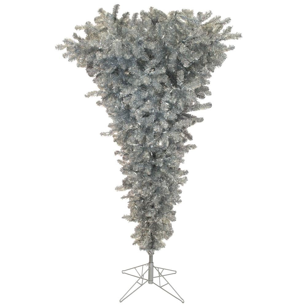Vickerman A107675 7.5-Feet Upside-down Silver Artificial Christmas Tree