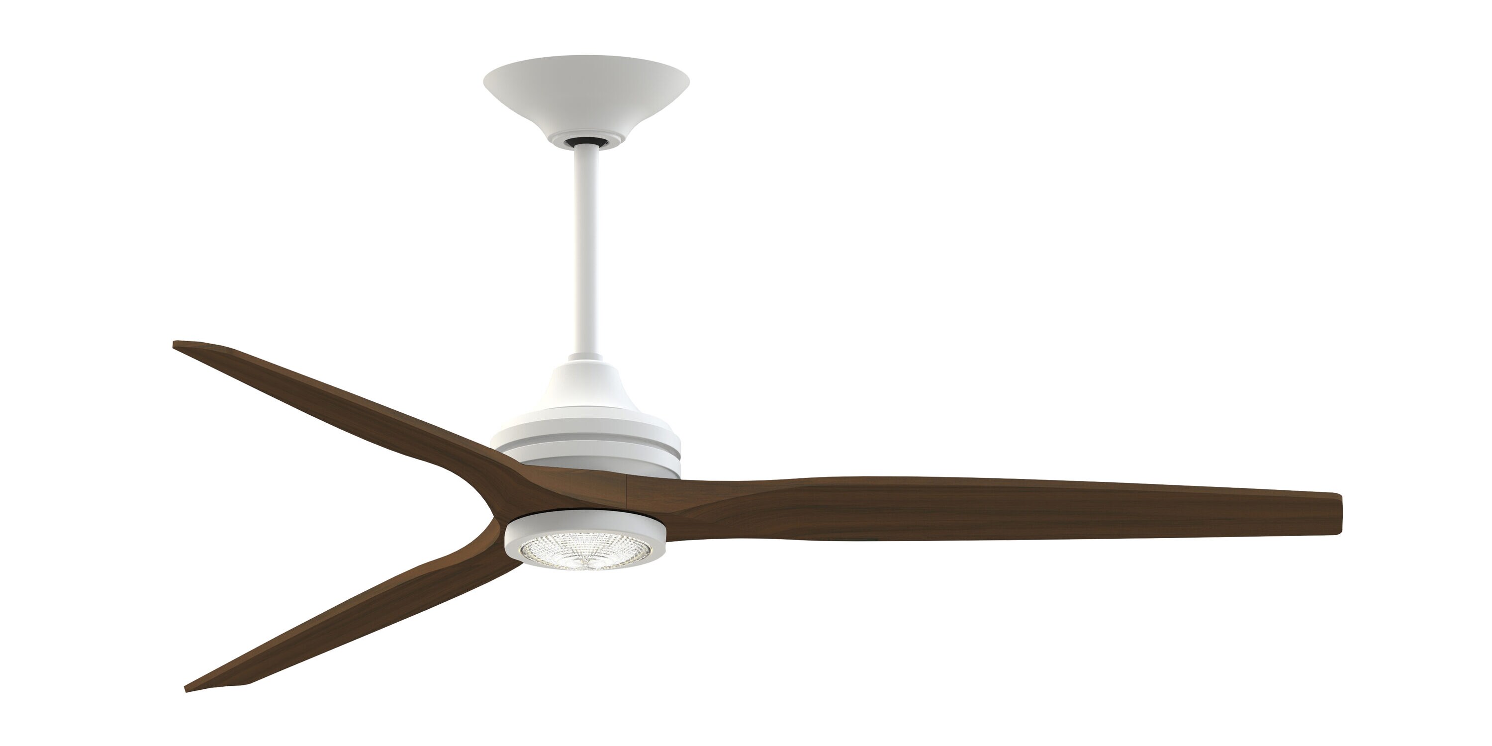 Fanimation FPD6721BMW-64WK-LK Spitfire 64-in Color-Changing Integrated LED Outdoor Smart Matte White with Whiskey Wood Blades Propeller Ceiling Fan With Light - Remote Included ( 3 -Blade )