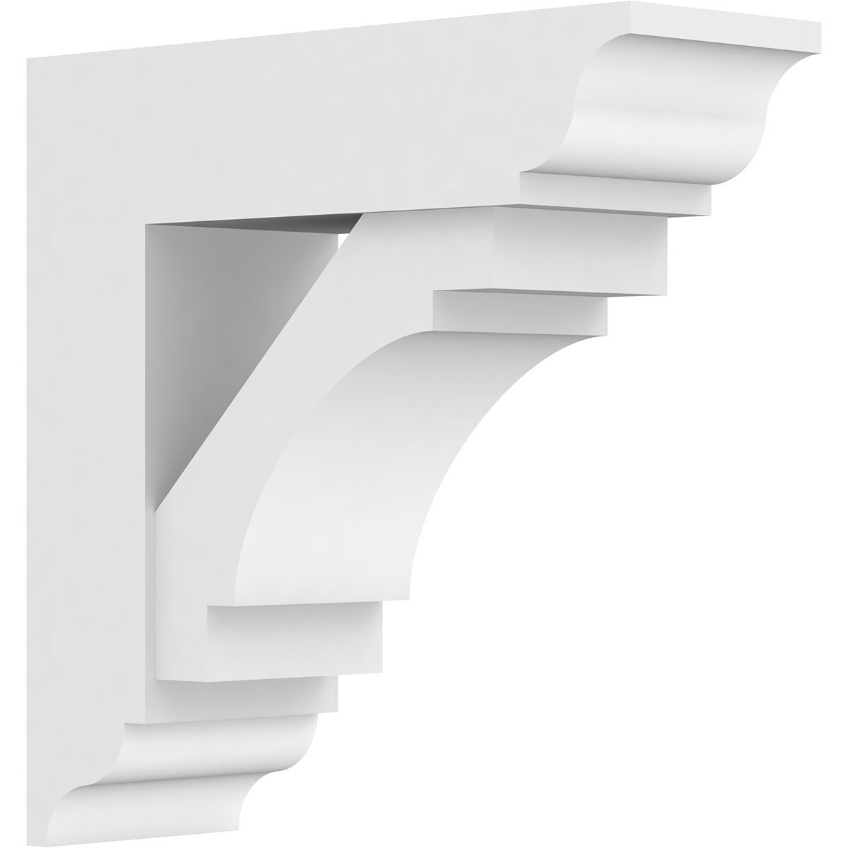Ekena Millwork BKTP05X16X16MRC01 Standard MercedGrade 5-in x 16-in x 16-in Off-white PVC Standard Bracket