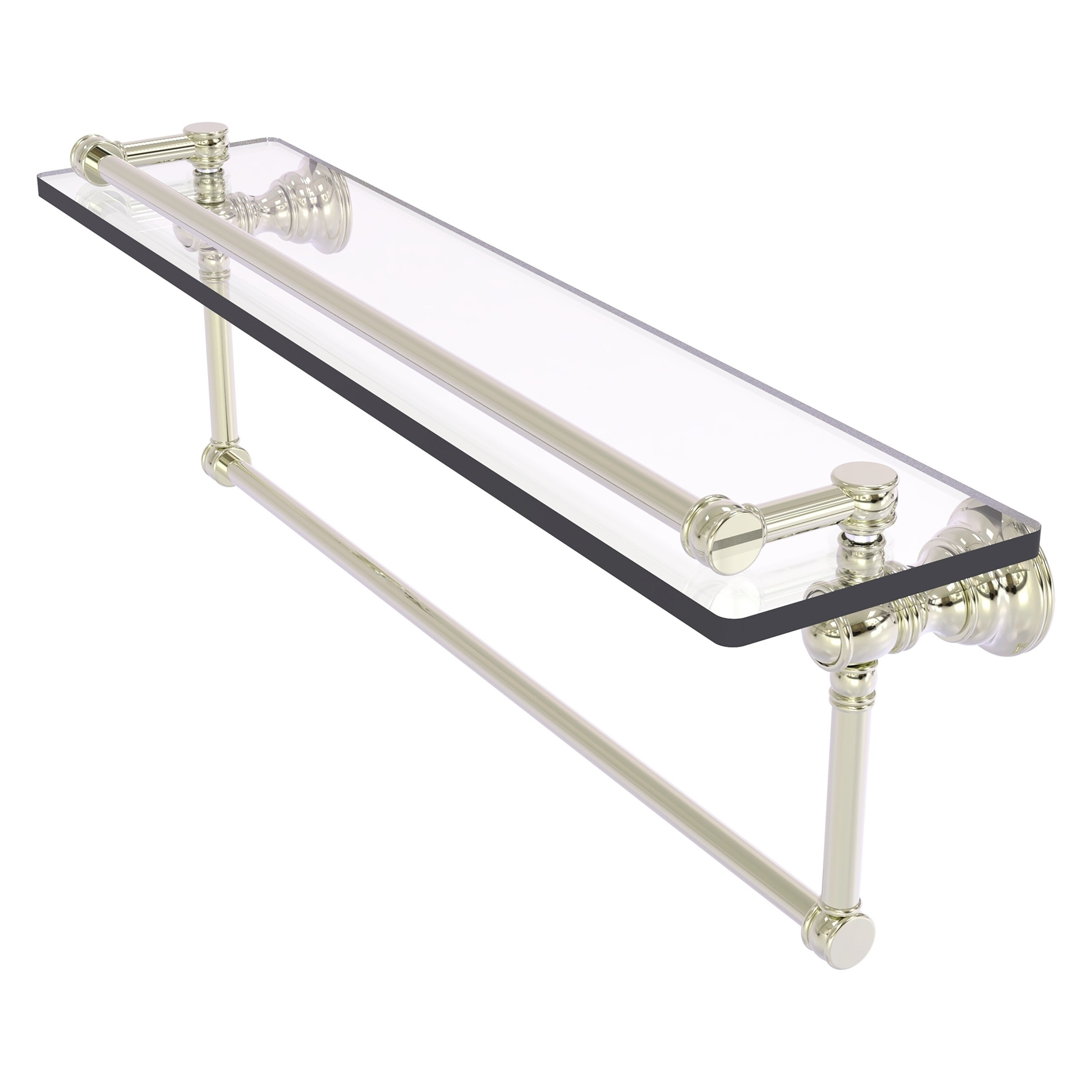 Allied Brass CL-1-22TB-GAL-PNI Carolina Polished Nickel Wall mount Bathroom Shelf ( 22-in x 7.4-in x 5-in )