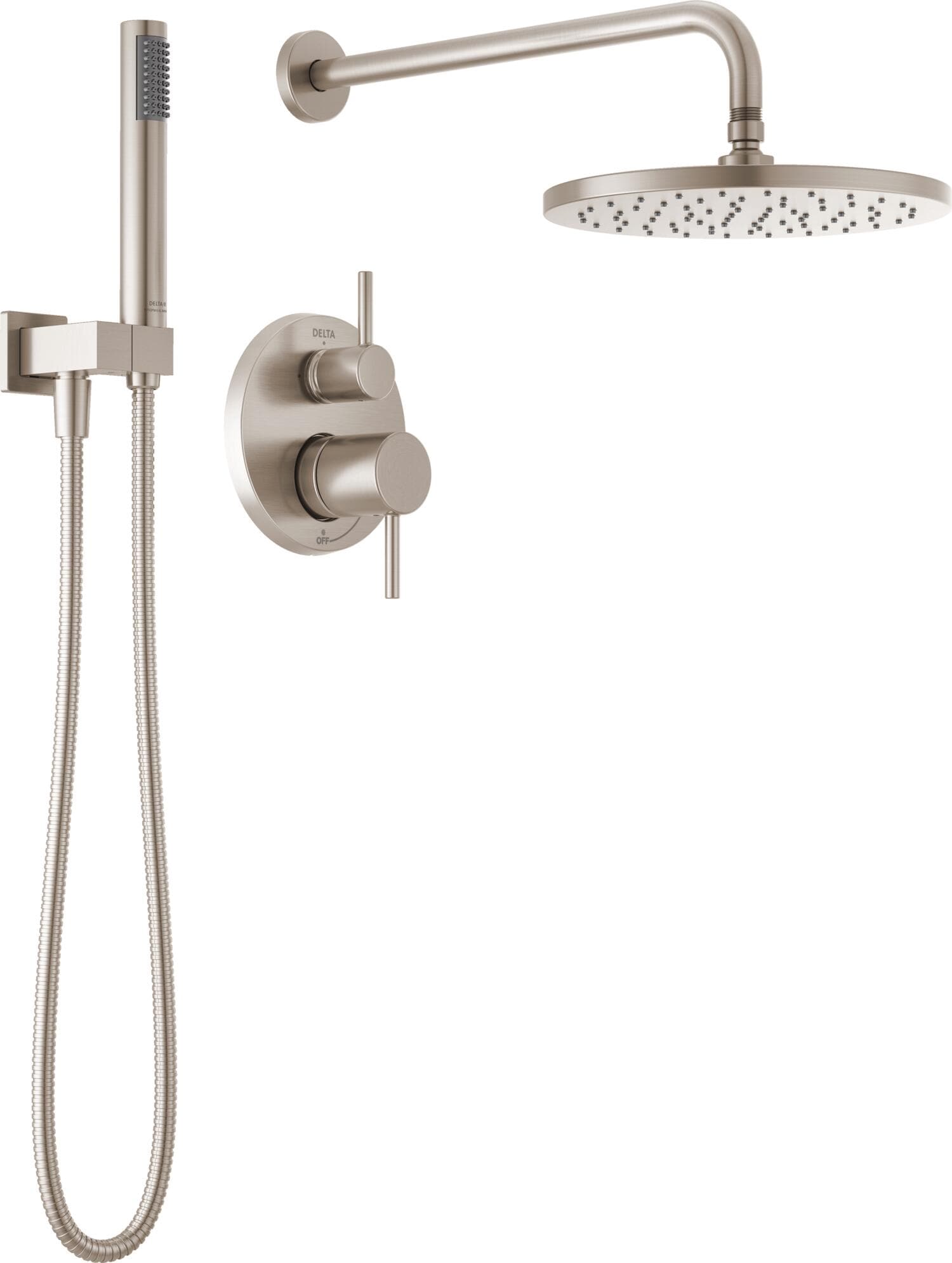 Delta Modern Spotshield Stainless 2-handle Single Function Round Shower ...