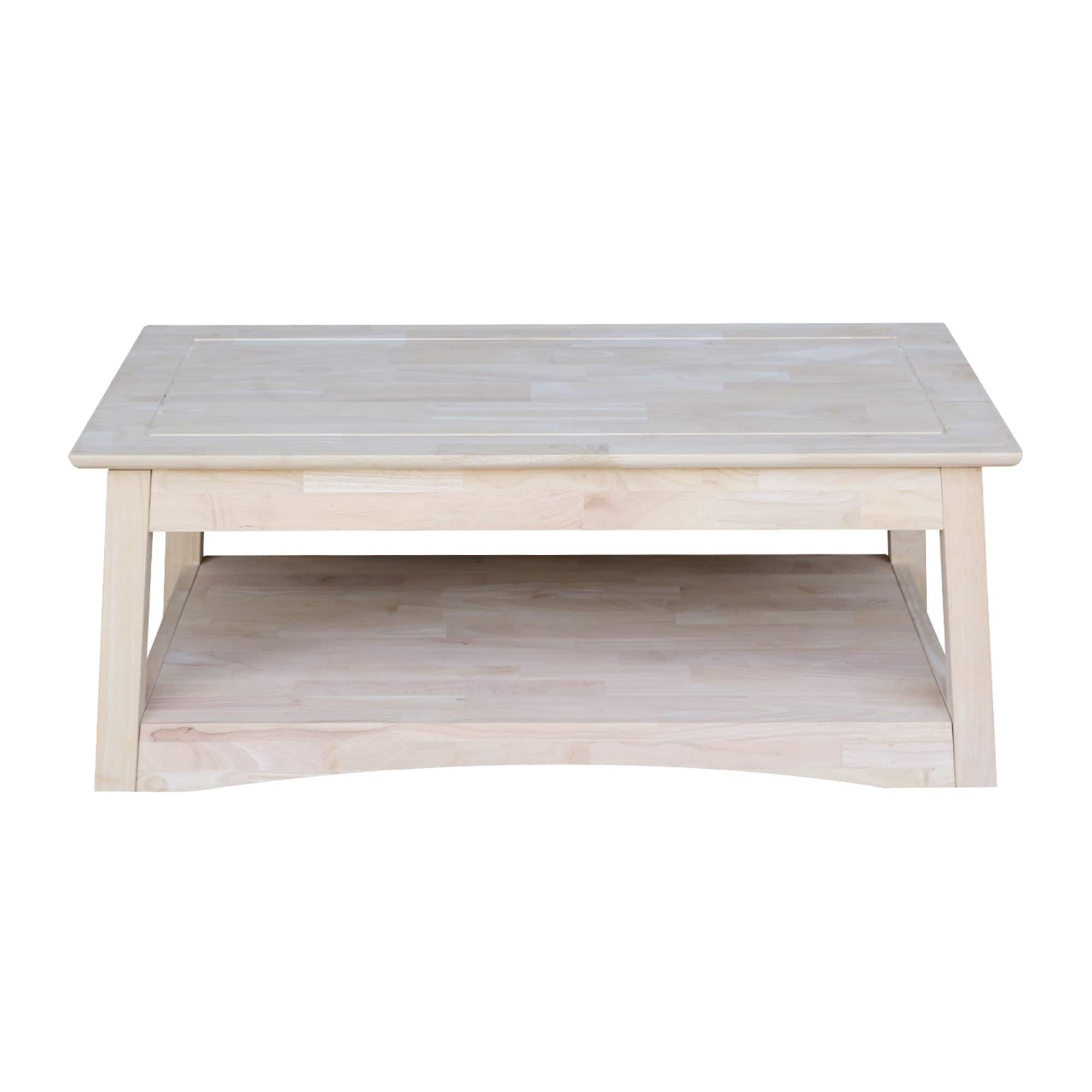 Solid Parawood Bombay Tall Lift-Top Coffee Table in Natural Finish