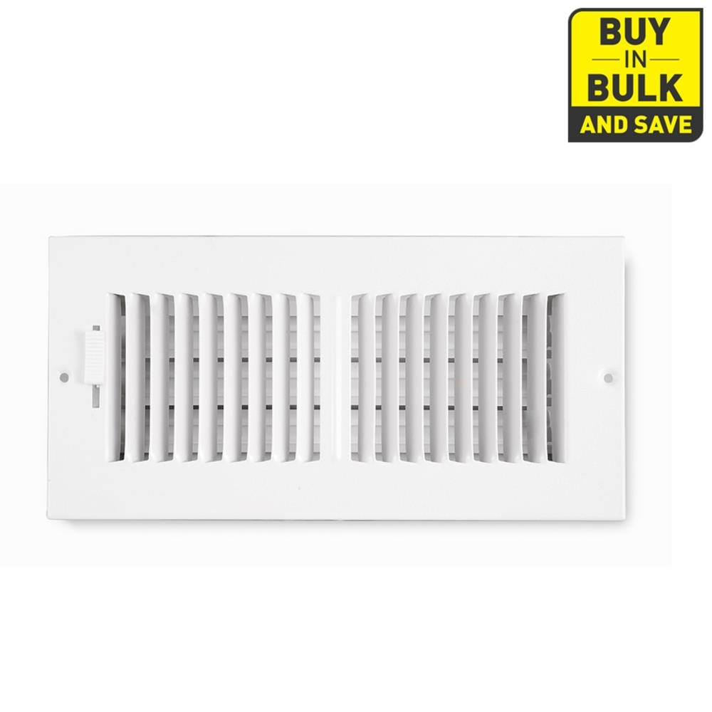Accord ABSWWH2104 10-in x 4-in 2-way Steel White Sidewall/Ceiling Register