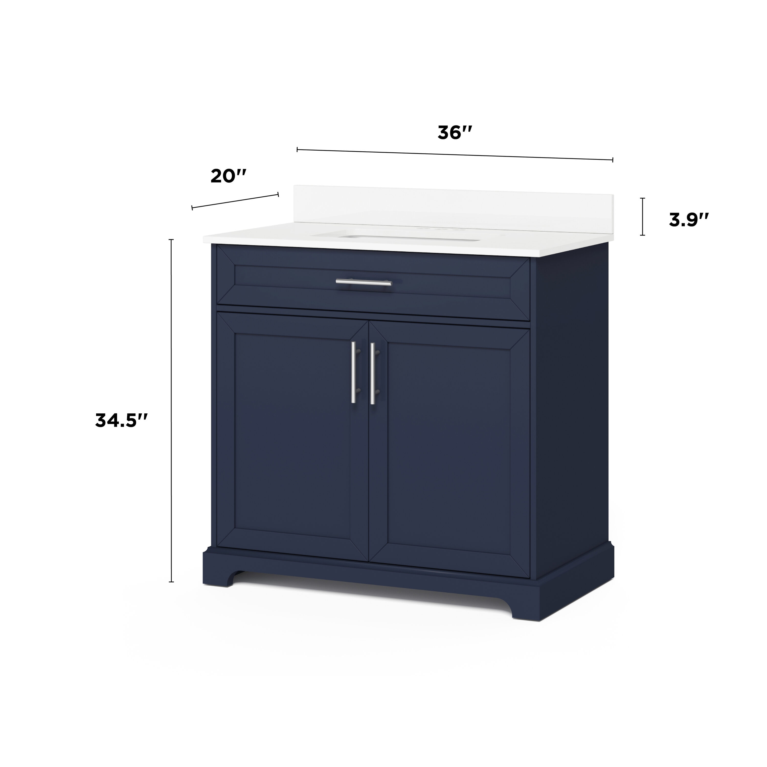 Style Selections Harwell 36-in Midnight Blue Undermount Single Sink ...