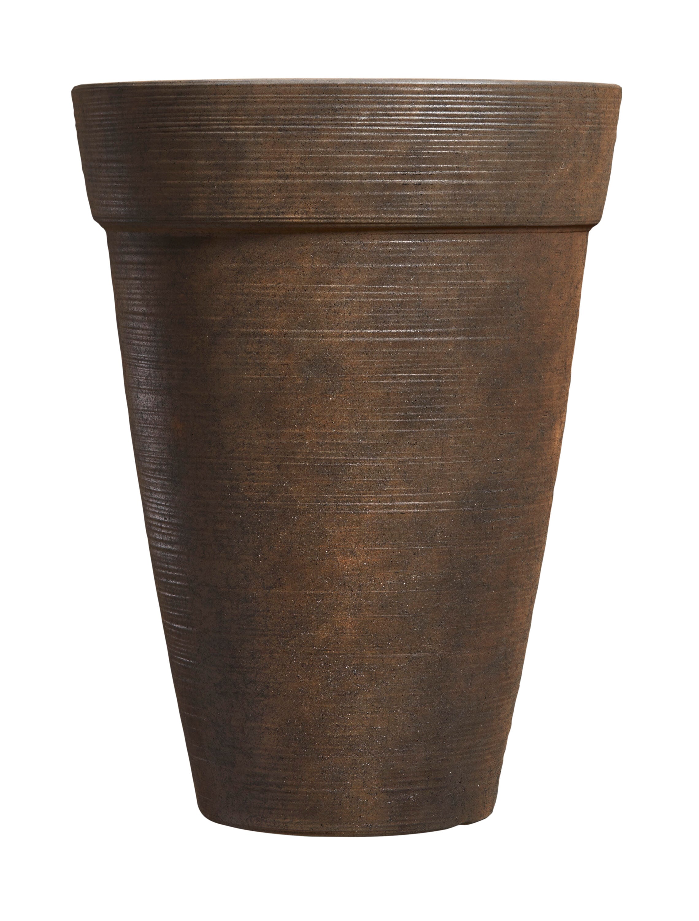 Grosfillex US640116 Round 15.91-in W x 11.93-in H x Red Resin Indoor/Outdoor Planter