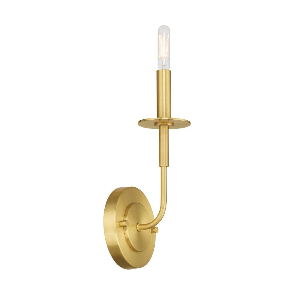 Livex Lighting 51321-12 Lisbon 5.125-in W 1 -Light Satin Brass Mid-century Wall Sconce
