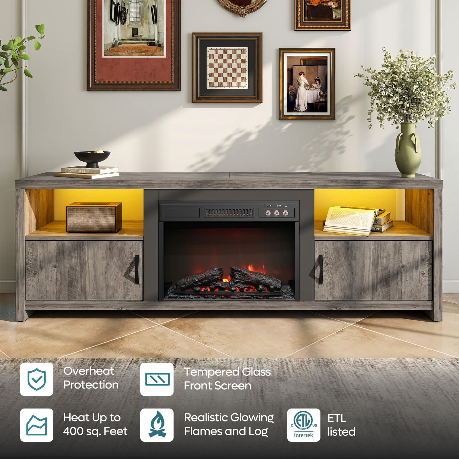 Bestier LOW-L101217ZFP-GRYW6 Electric-Fireplaces - View #5