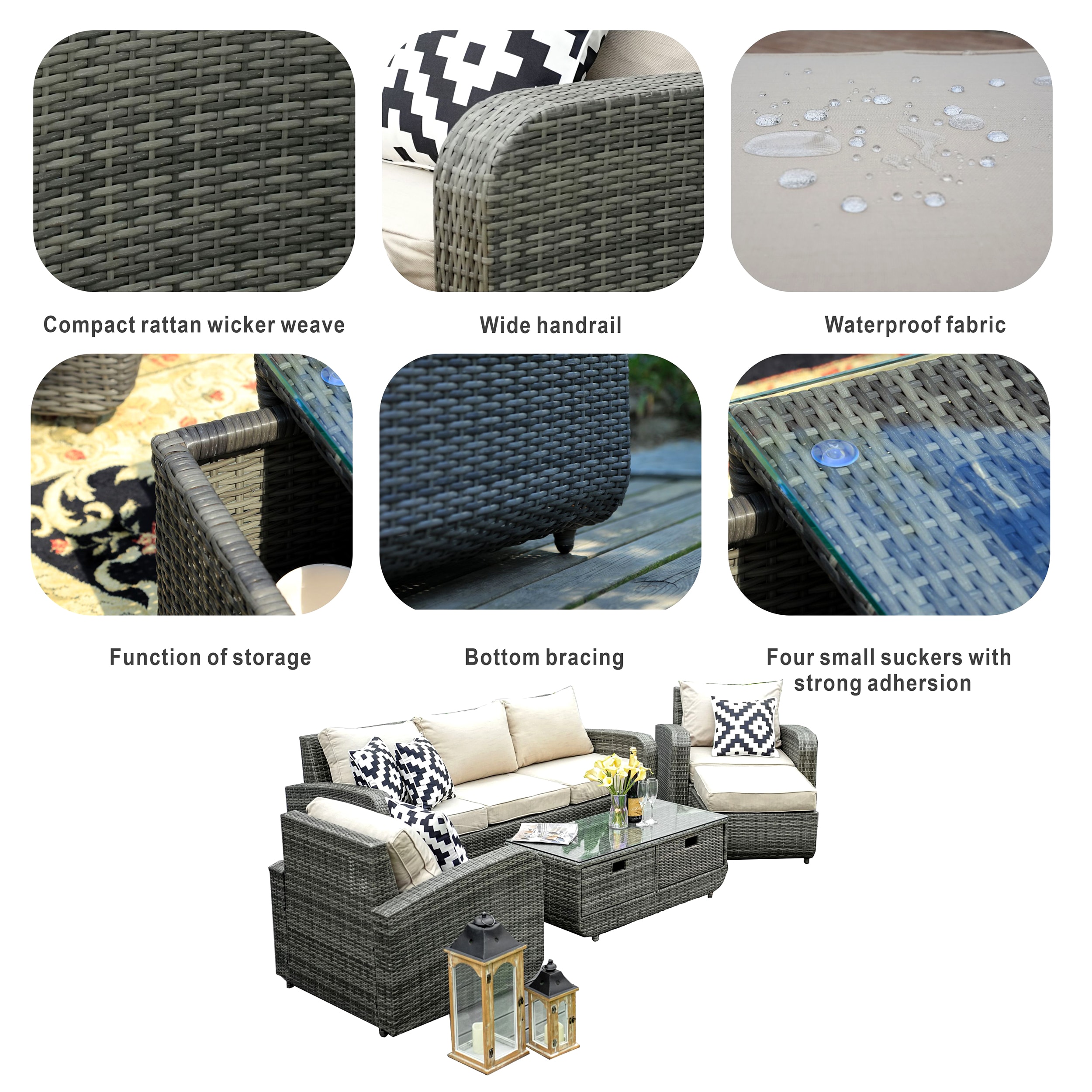 Moda Furnishings MOS-1515-G Patio-Conversation-Sets - View #9