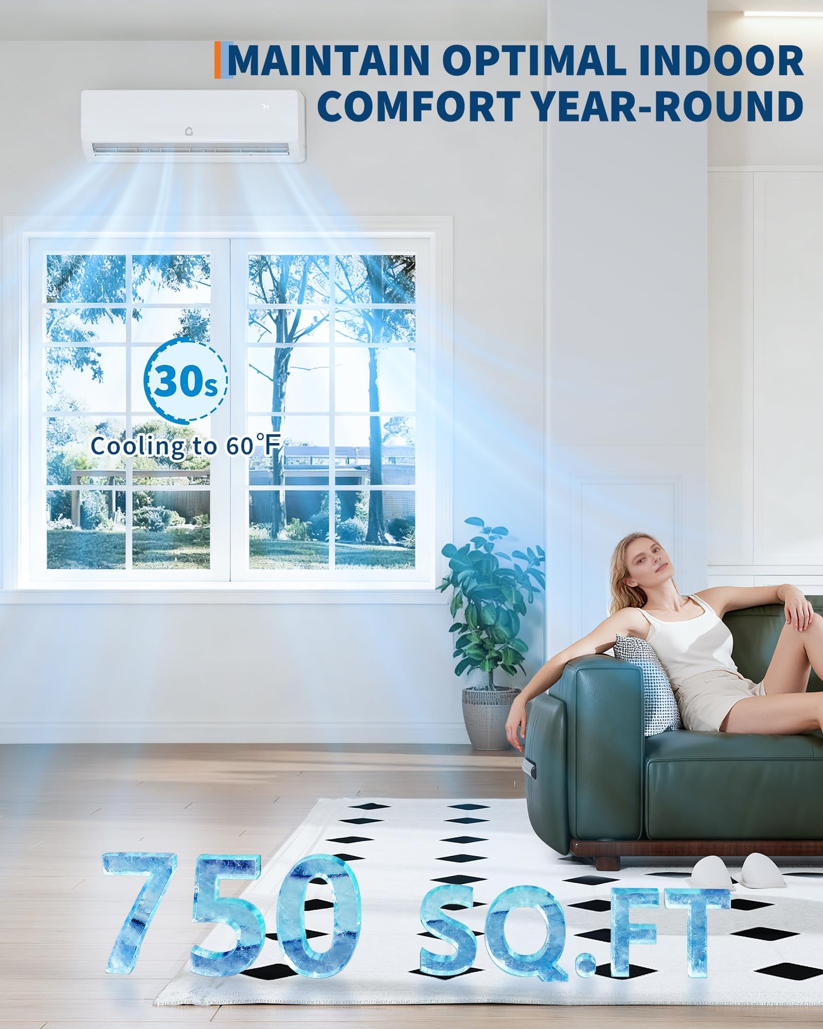 Garvee 19SEER2 12000 BTU Mini Split Ductless System Air Conditioners w/ Heating System Inverter and Installation Kits 208V-230V Sansujyuku sansujyuku.com