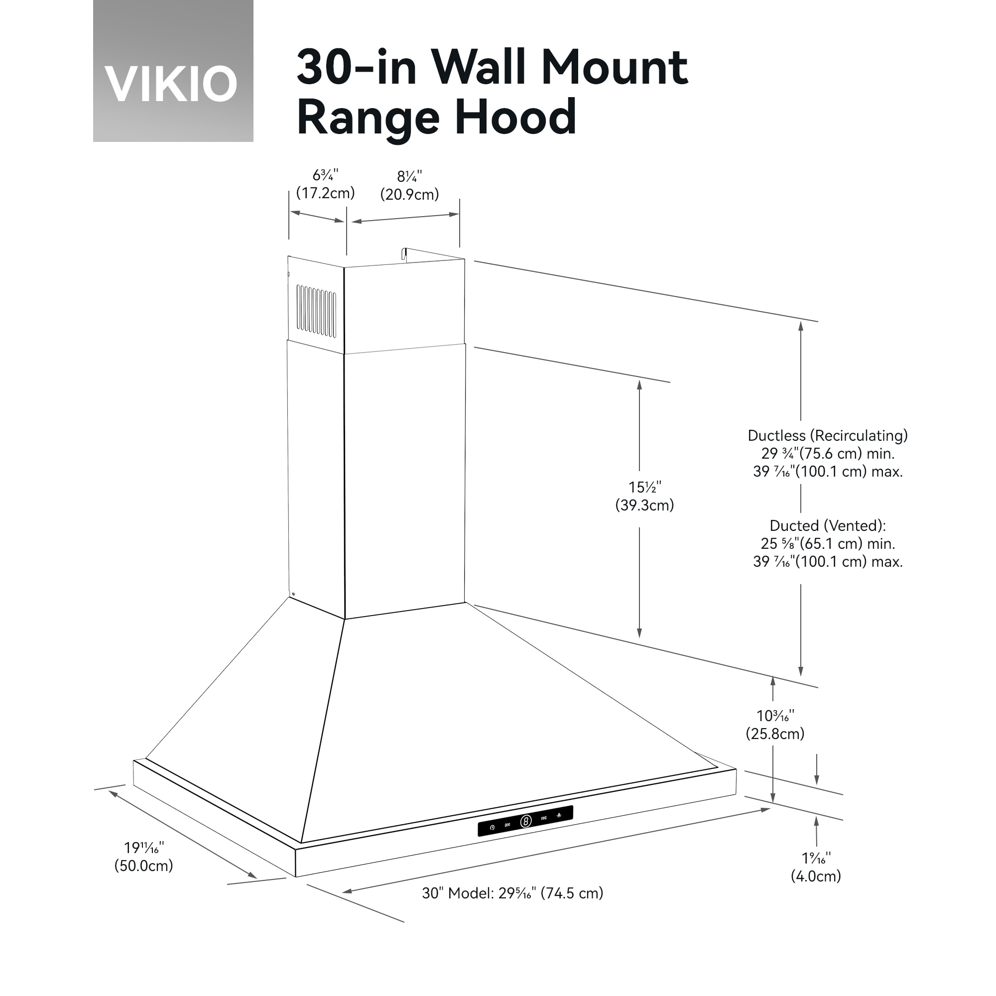 VIKIO VKLPA0230S Wall-Mounted-Range-Hoods - View #13