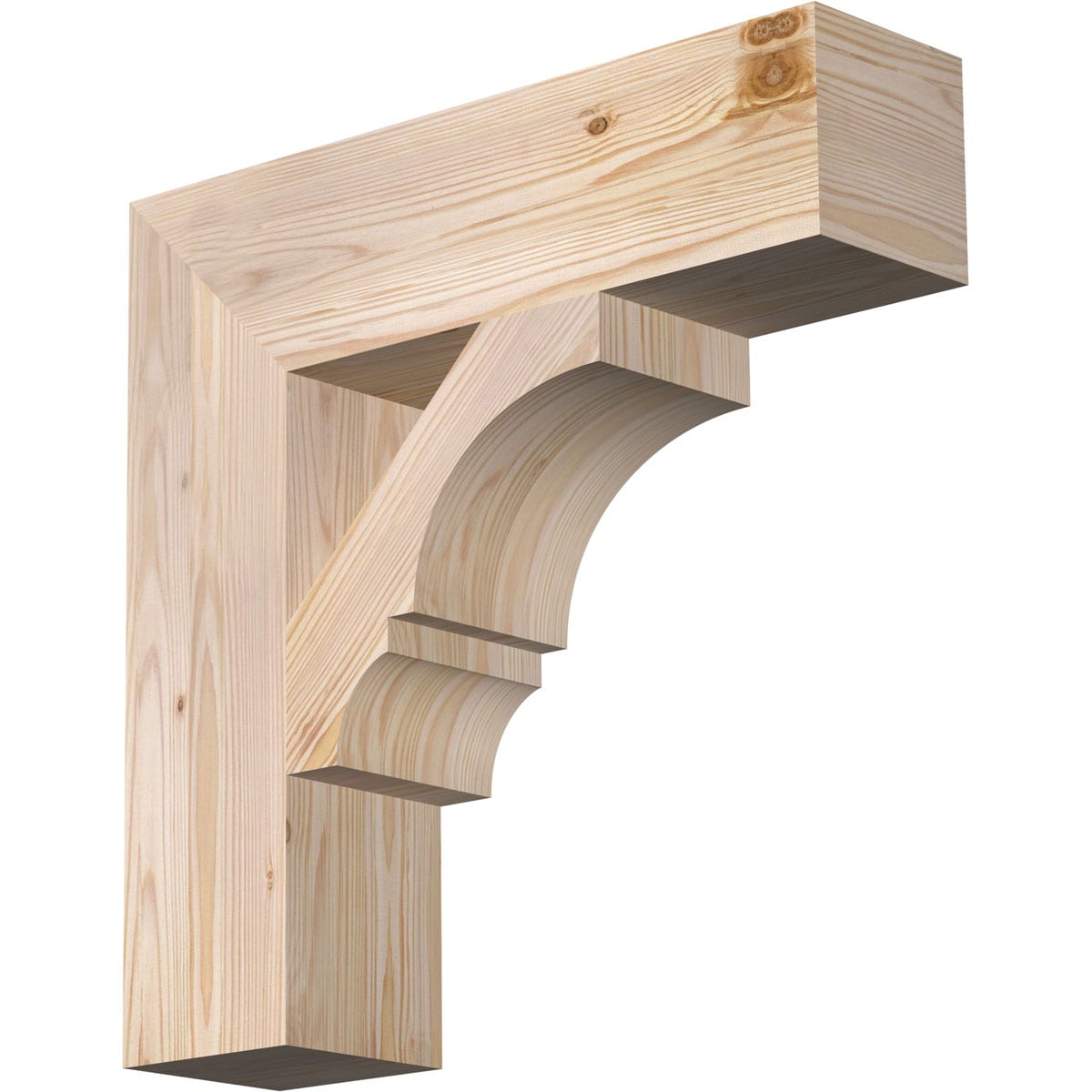 Ekena Millwork BKT06X22X22BOA05SDF Balboa block smooth 5-1/2-in x 22-in x 22-in Douglas fir Brown Wood Standard bracket