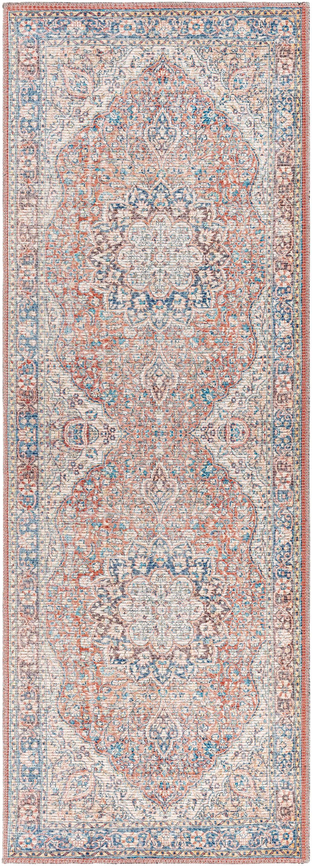allen + roth with STAINMASTER Tess 2 X 7 (ft) Cream Indoor/Outdoor  Medallion Runner Rug in the Rugs department at