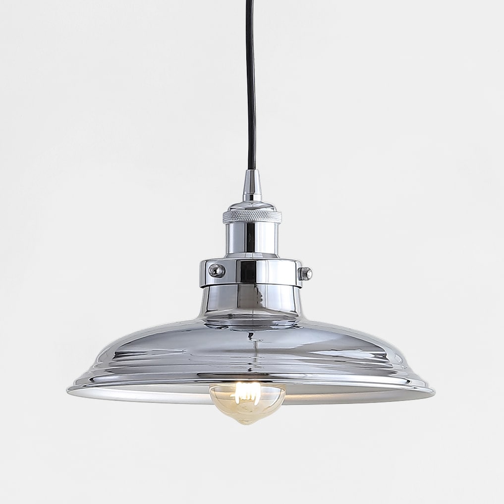 Bedford Rustic French Country Chrome Globe LED Pendant Light