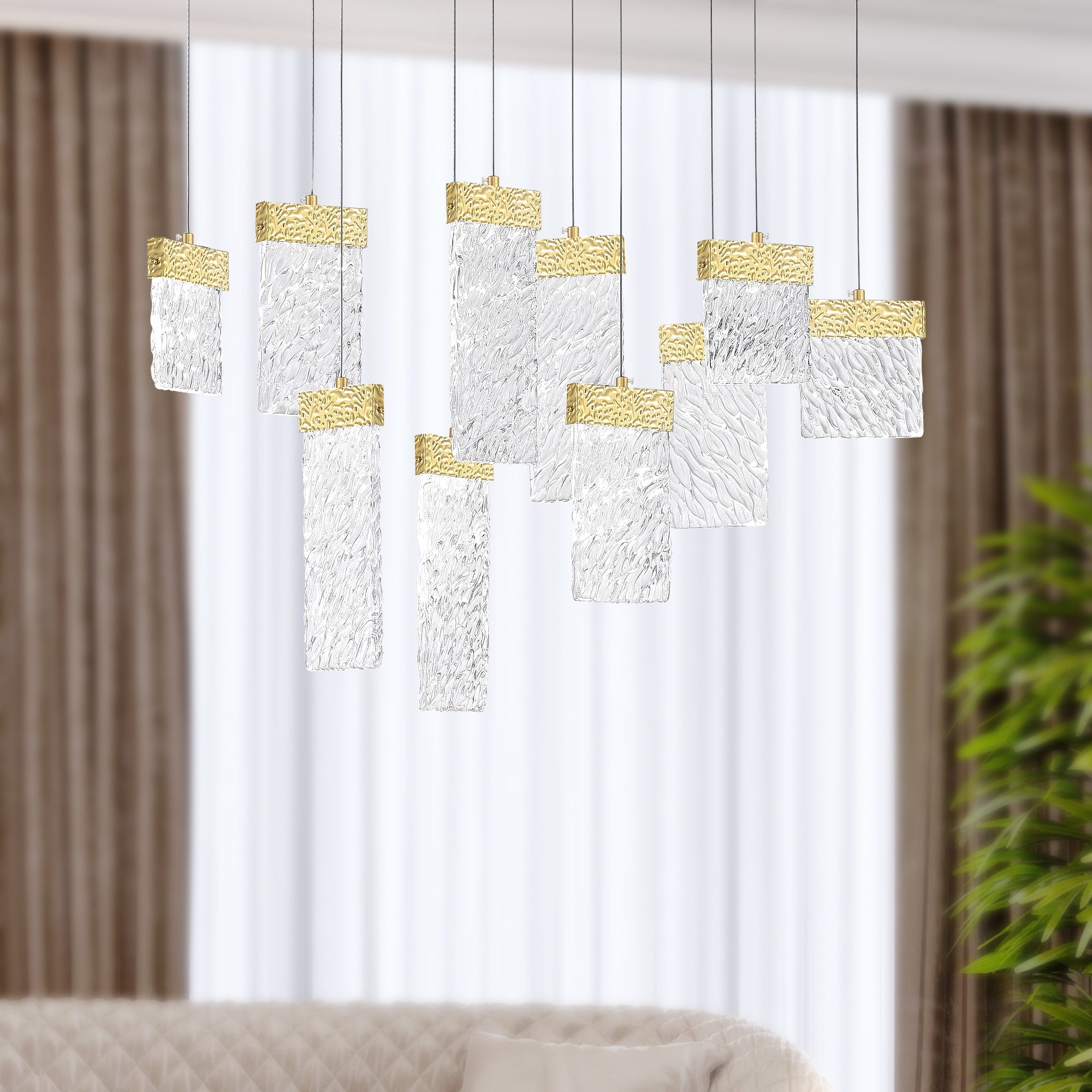 CWI Lighting 1090P40-10-620-O Carolina Gold Modern/contemporary Integrated LED For Use in Bathrooms, Bedrooms, Dining Rooms, Foyers, Kitchens, Living Rooms Chandelier