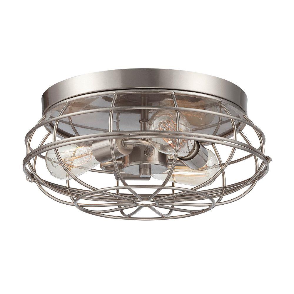  LW-SH511778 1-Light 15-in Satin Nickel Flush Mount Light