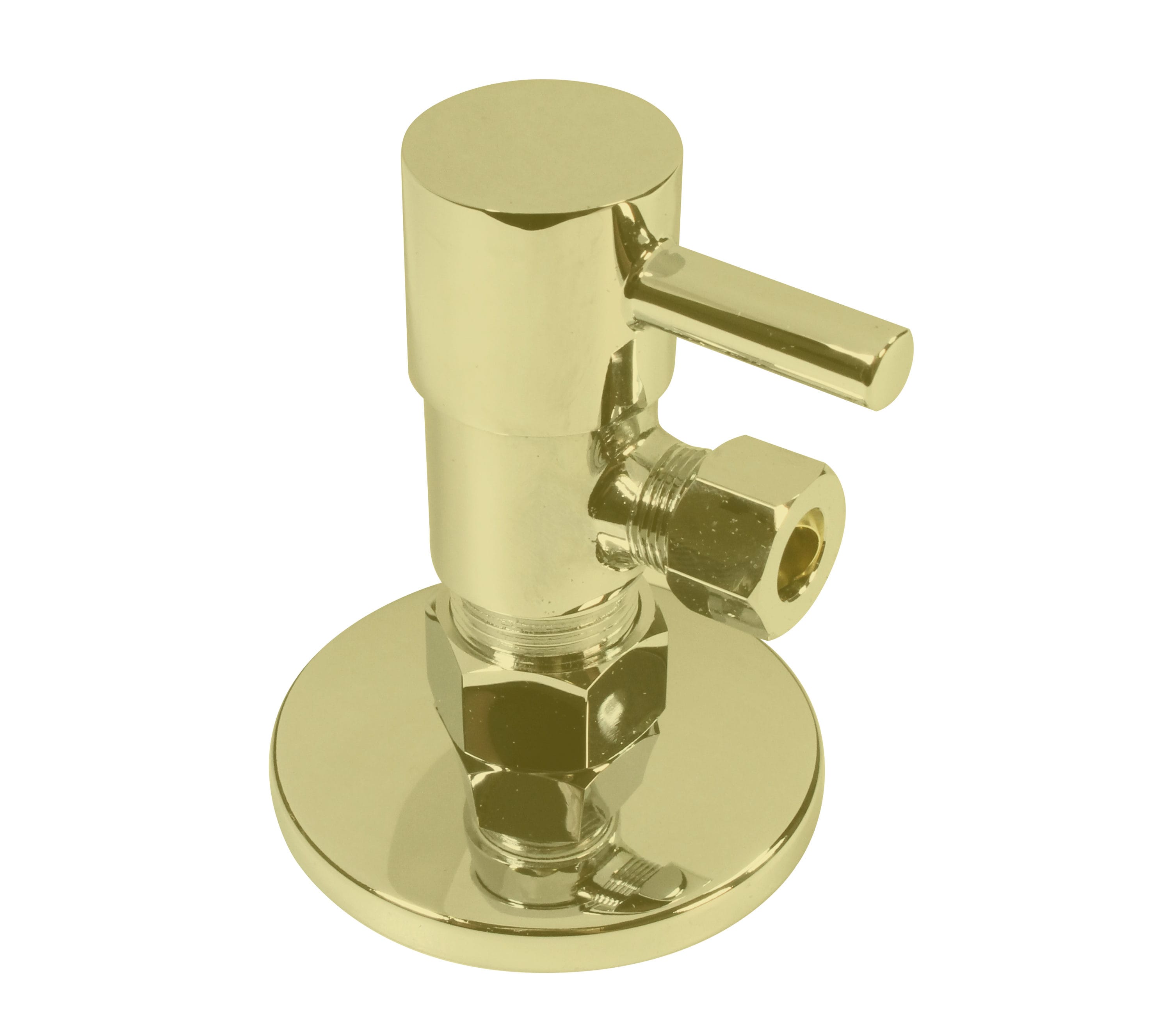 WESTBRASS D105QR-01 5/8-in Compression x 3/8-in OD Compression Brass Quarter turn Stop Supply stop