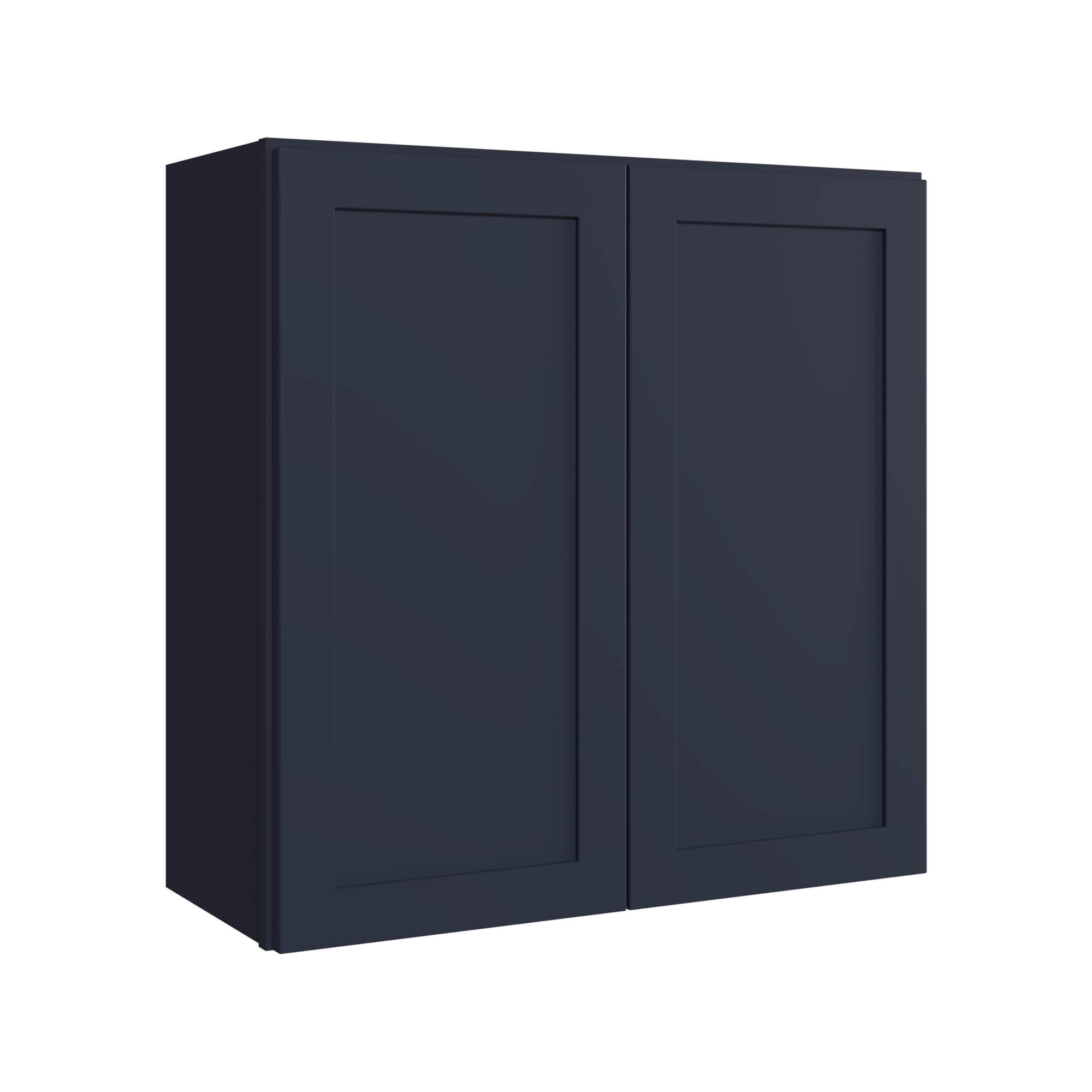 KraftMaid Momentum Deveron 30-in W x 30-in H x 12-in D Midnight Painted Wall Fully Assembled Plywood Cabinet Recessed Panel Shaker