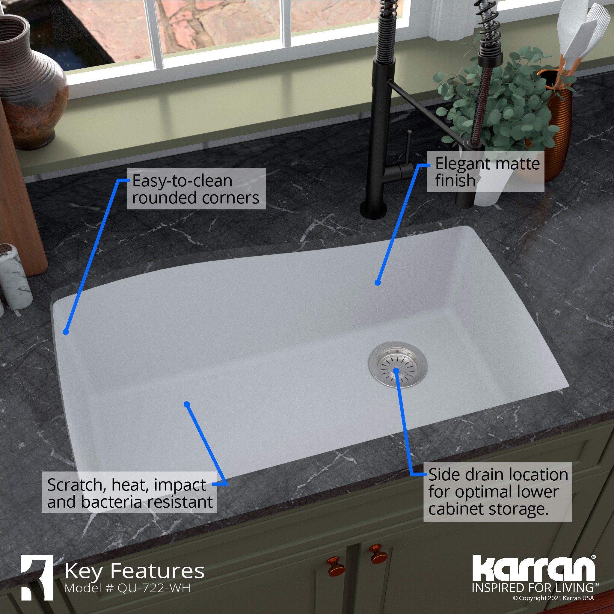 Karran QU-722-WH-PK1 Kitchen-Sinks - View #8