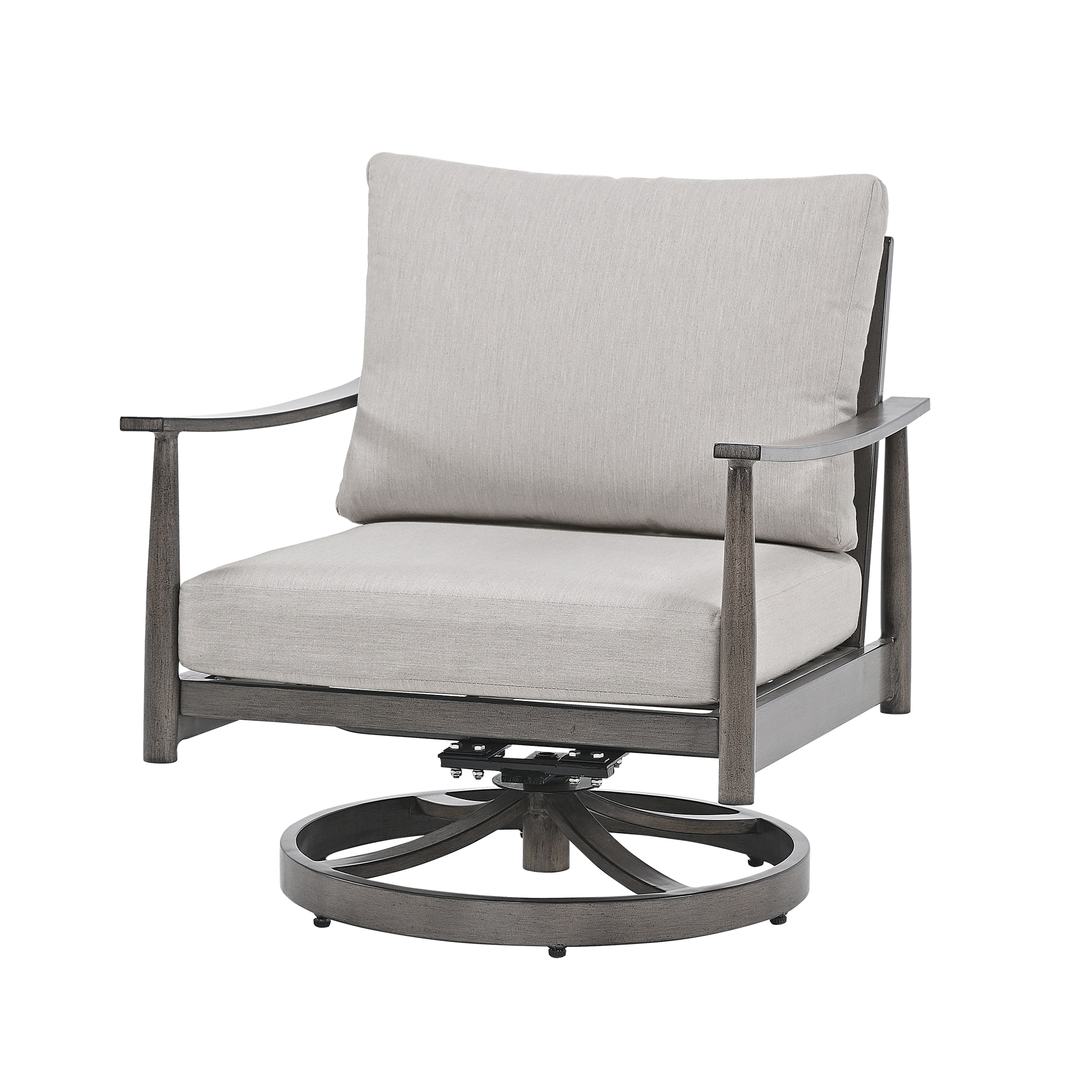  EL-VSFZY1-GG-B-WL3 SleekLine Gray Aluminum Frame Swivel rocker Conversation Chair with Gray Cushioned Seat