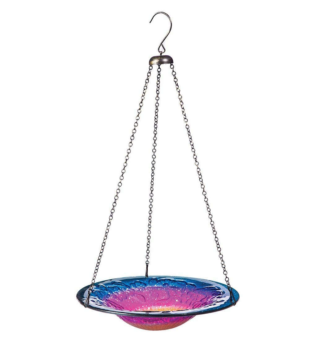 Evergreen 2BF665 23-Inches H Multi-color Glass Birdbath bowl