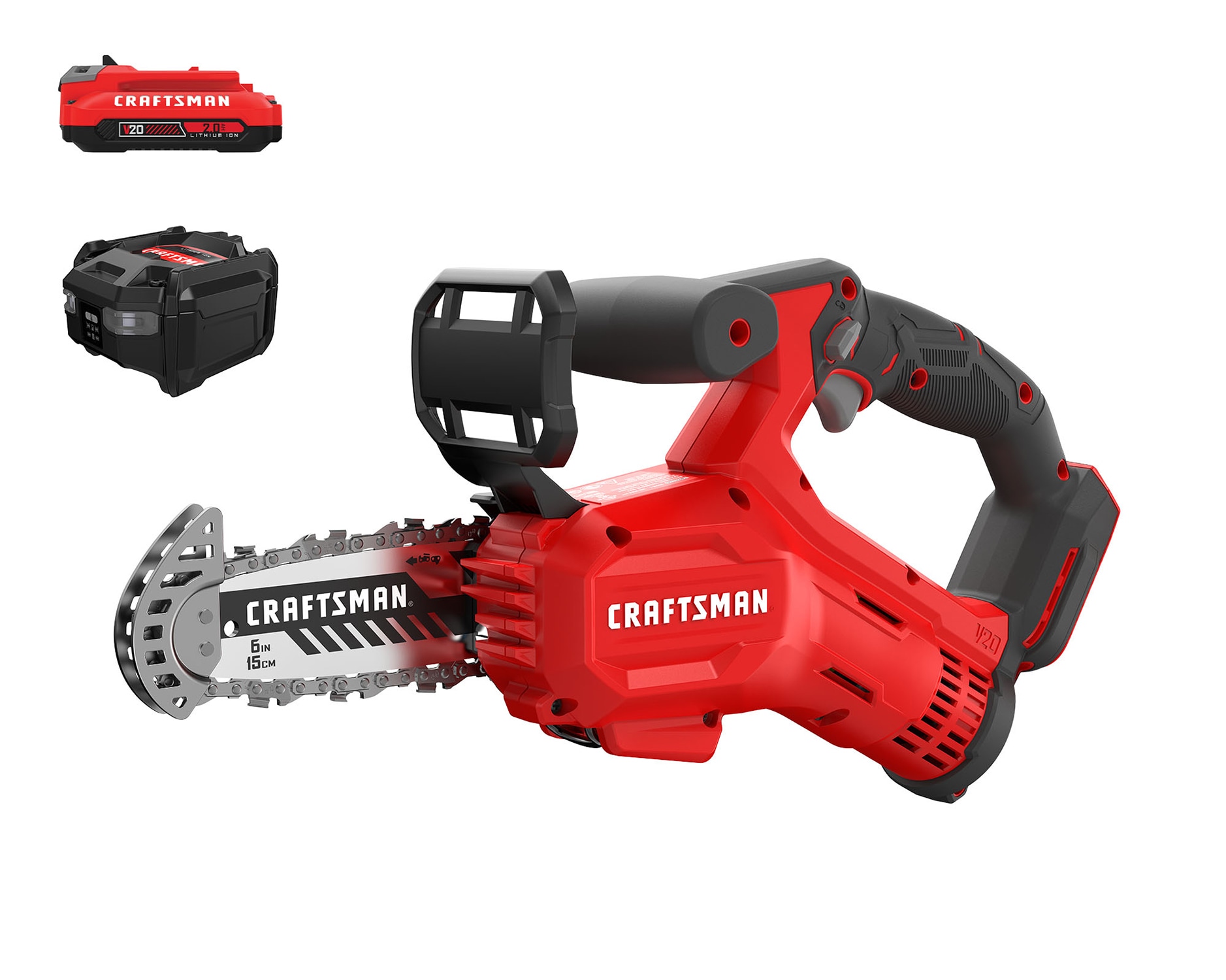 CRAFTSMAN V20 20-volt Max 6-in Battery 2 Ah Chainsaw (Battery and Charger Included) CMCCS320D1 Sansujyuku sansujyuku.com