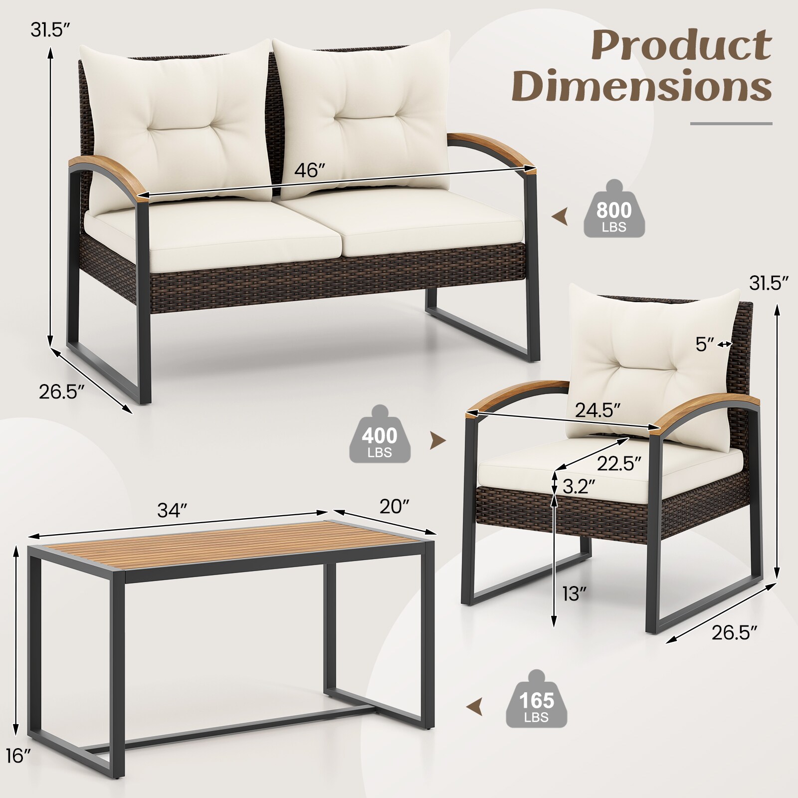 Slickblue D-CO-+HW60327WH Patio-Conversation-Sets - View #5