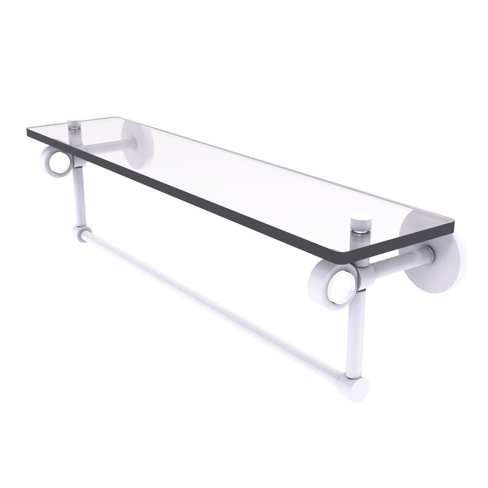 Allied Brass CV-1TB-22-WHM Clearview Matte White Wall mount Bathroom Shelf ( 22-in x 6.2-in x 5-in )