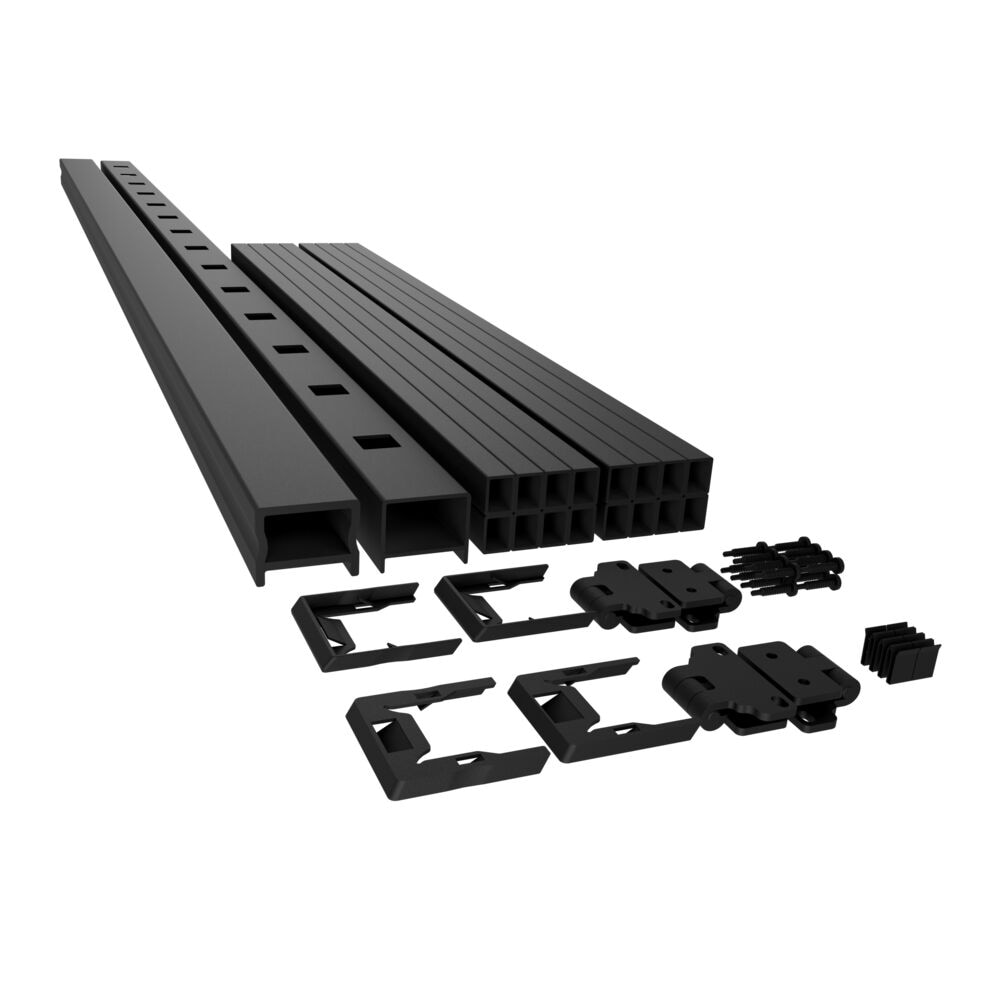 RDI Fusion 6 in x 36 in Satin Black Stair Rail Kit with Square ...
