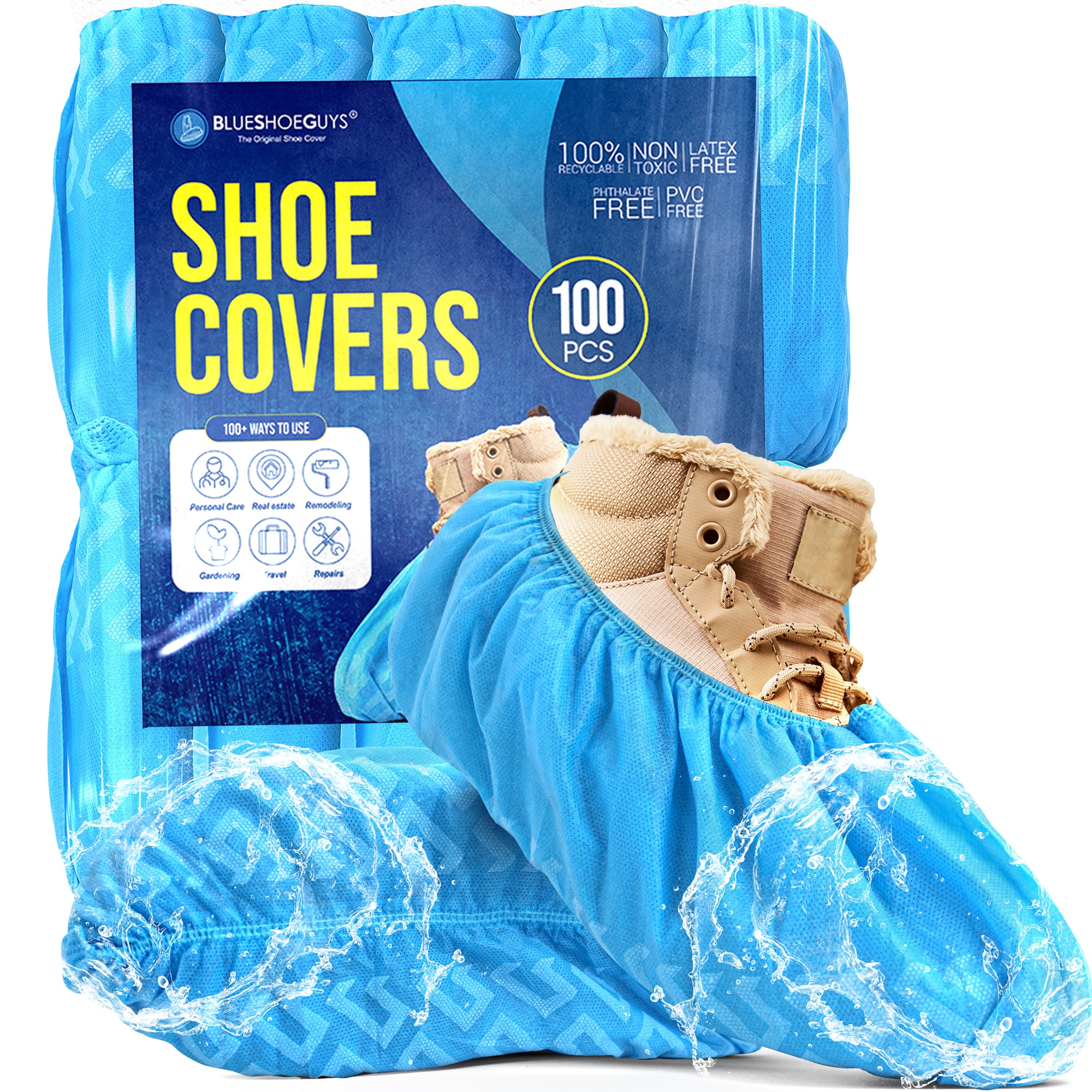 Blue Shoe Guys BSGCR40US100 100 -Pack Polypropylene Shoe covers Size: One size fits most