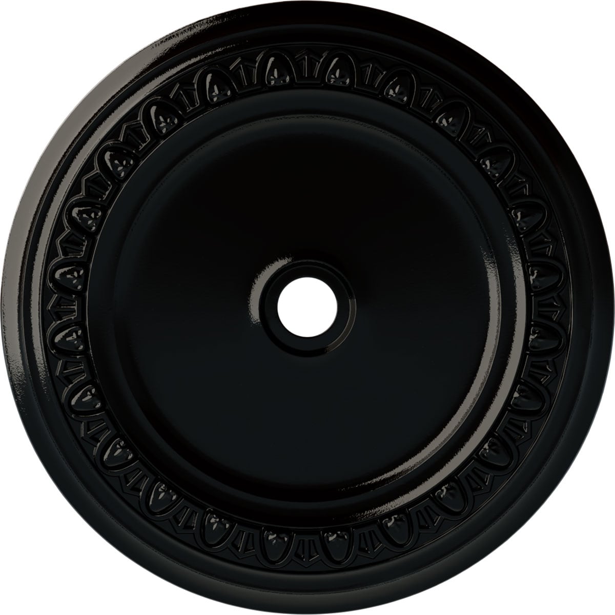 Ekena Millwork CM41CABPS Caputo 41-in W x 41-in L Painted Black Pearl Polyurethane Whole Ceiling Medallion