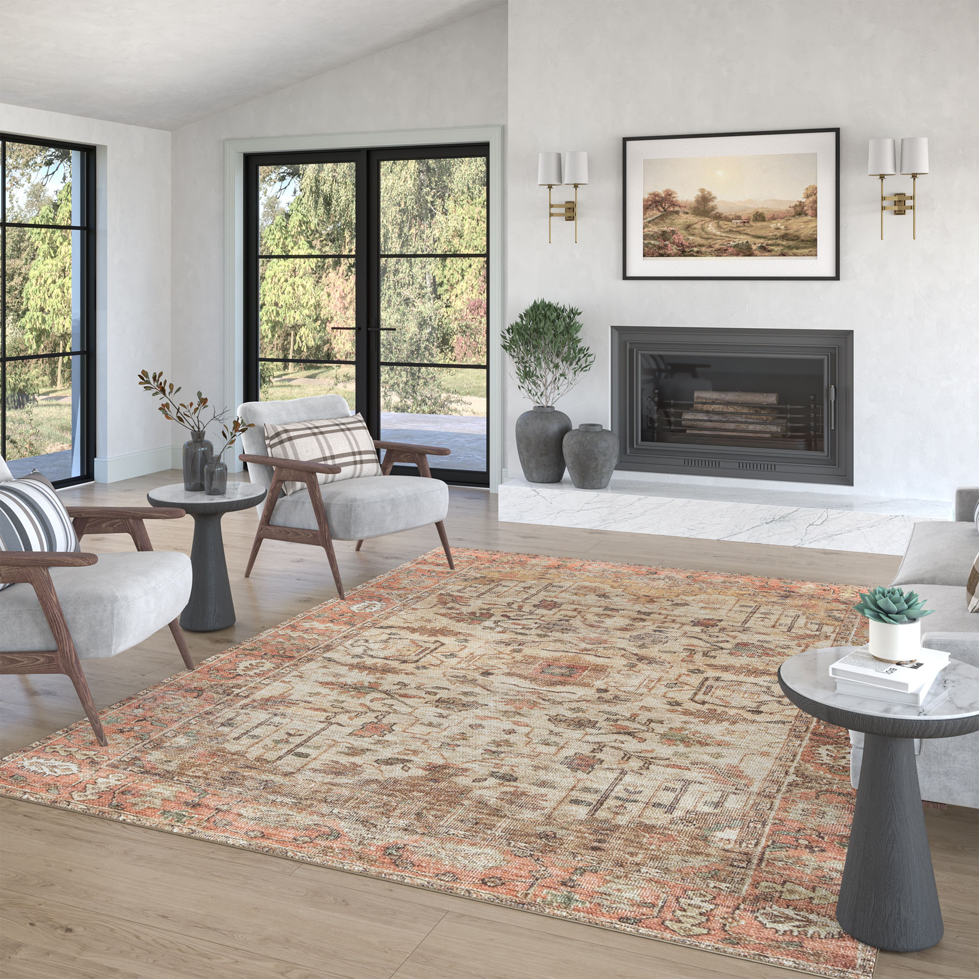 Rio Terracotta Tile Reversible Indoor Outdoor Patio Floor Mat by World Market