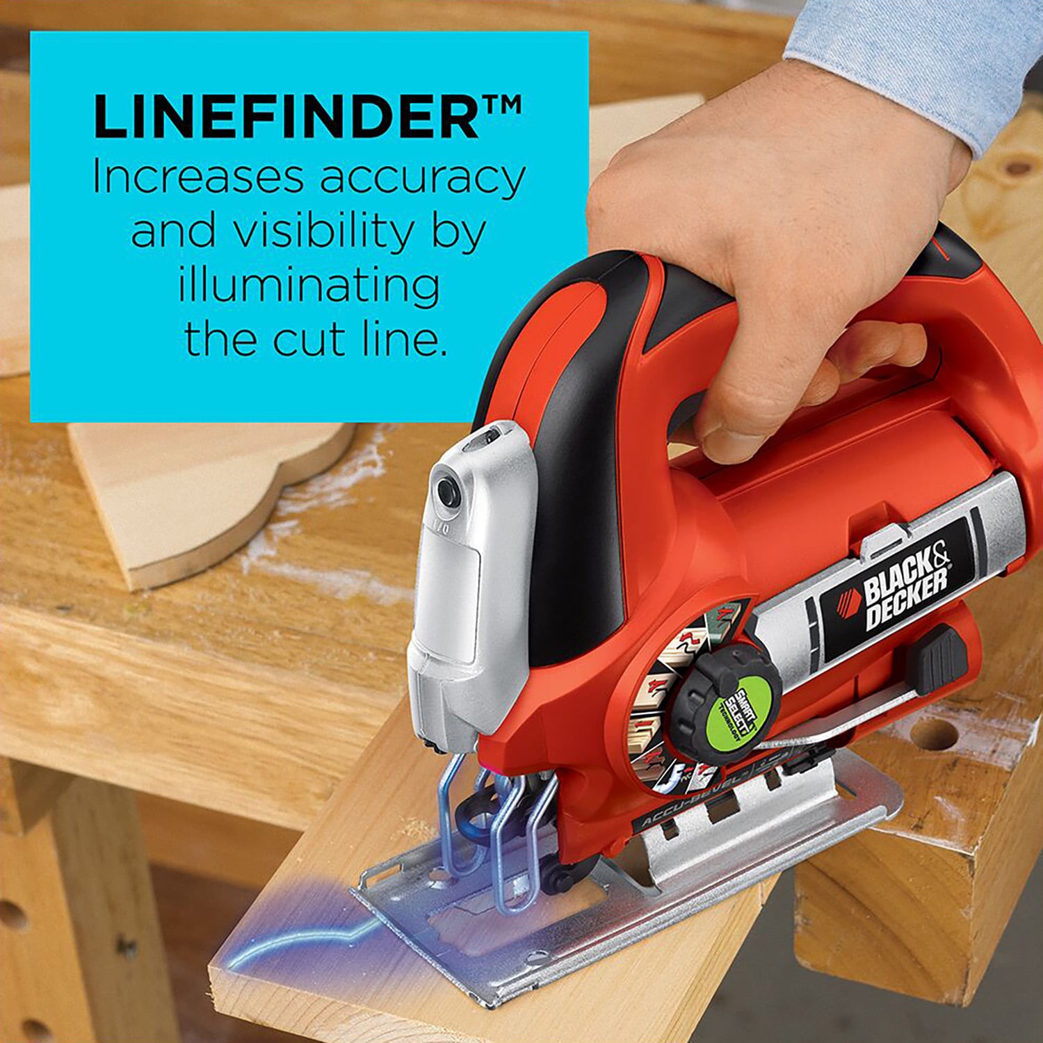 BLACK DECKER LINEFINDER 6 Amp Variable Speed Keyless Corded Jigsaw