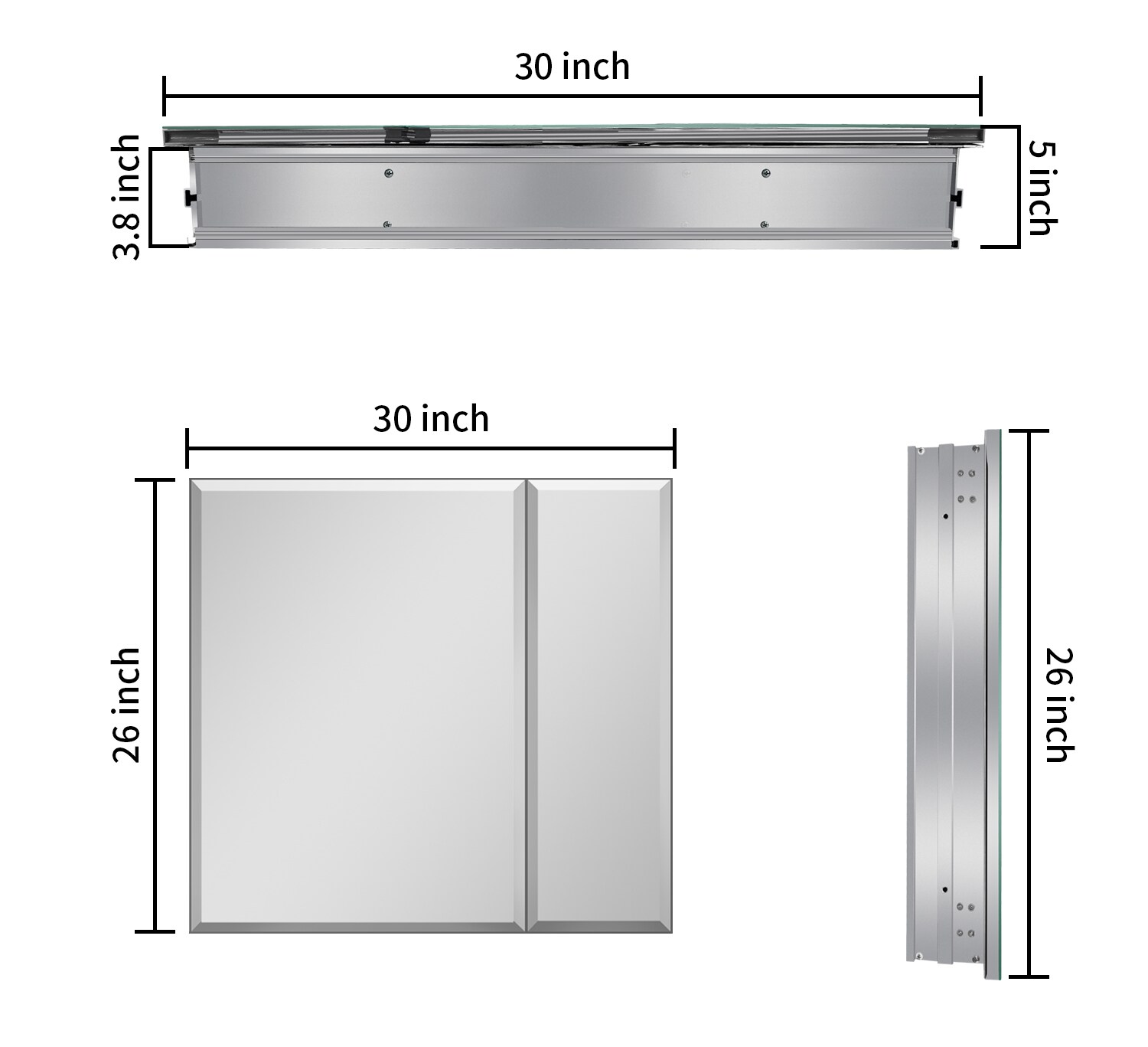 AAZJ ASY-MC3026BL Bathroom-Medicine-Cabinets - View #4