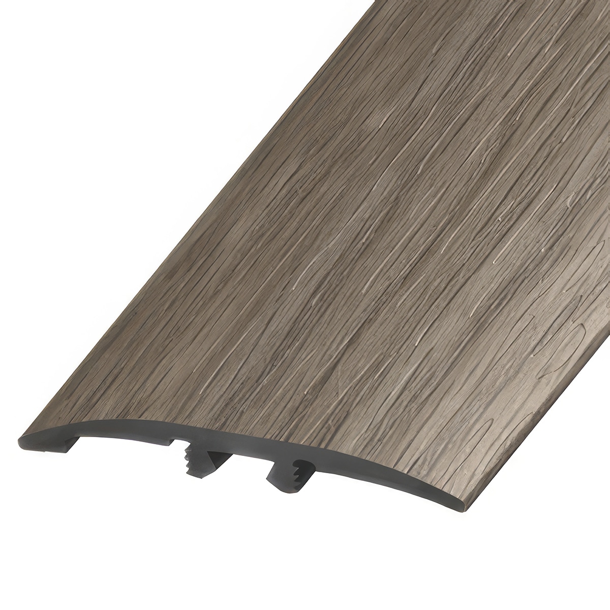 Versatrim SLT-114277 BassCore Lucida -BassCore-Smoked Prefinished 0.25-in T x 2-in W x 94-in L PVC 3-in-1 T-moulding/Reducer/Endcap