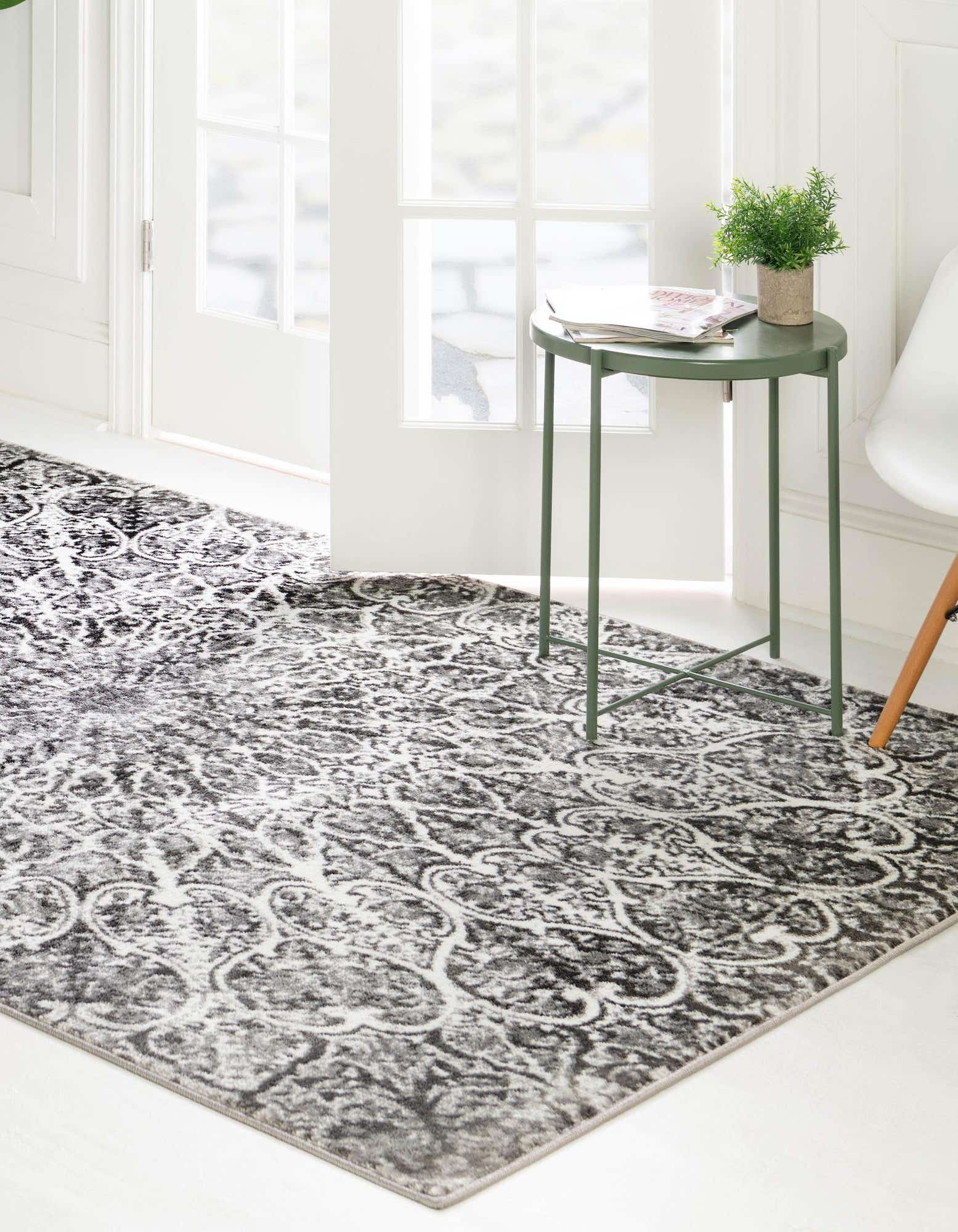 Unique Loom 3141466 Sofia 3 x 5 (ft) Loomed Polypropylene Dark Gray Rectangular Indoor Geometric Bohemian/Eclectic Area rug