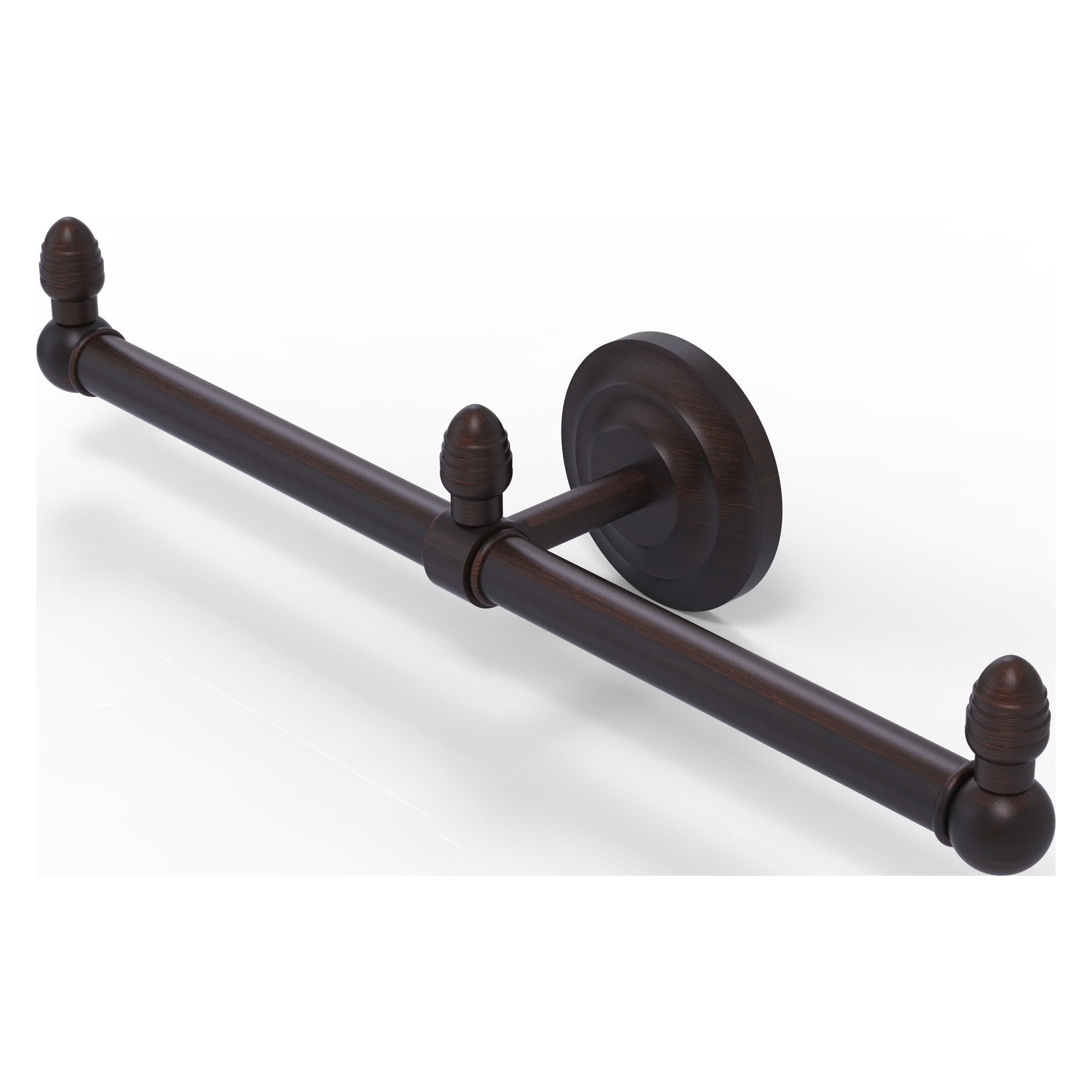 Allied Brass BPQN-HTB-2-VB Que New 15-in double Venetian Bronze Wall mount Double Towel Bar