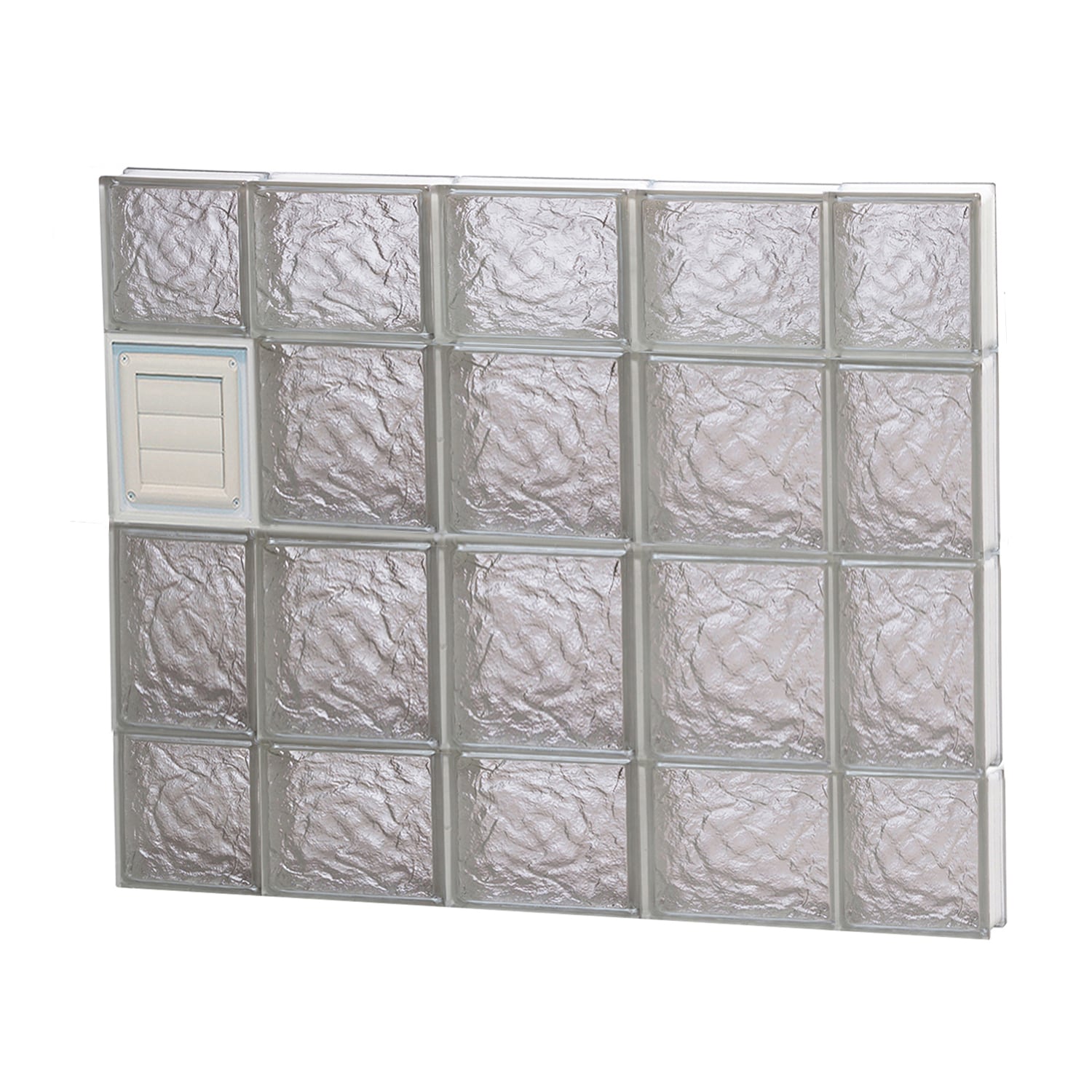 REDI2SET D3628IS Ice Glass 34-3/4-in x 27-in Frameless Replacement Dryer vent Glass Block Window