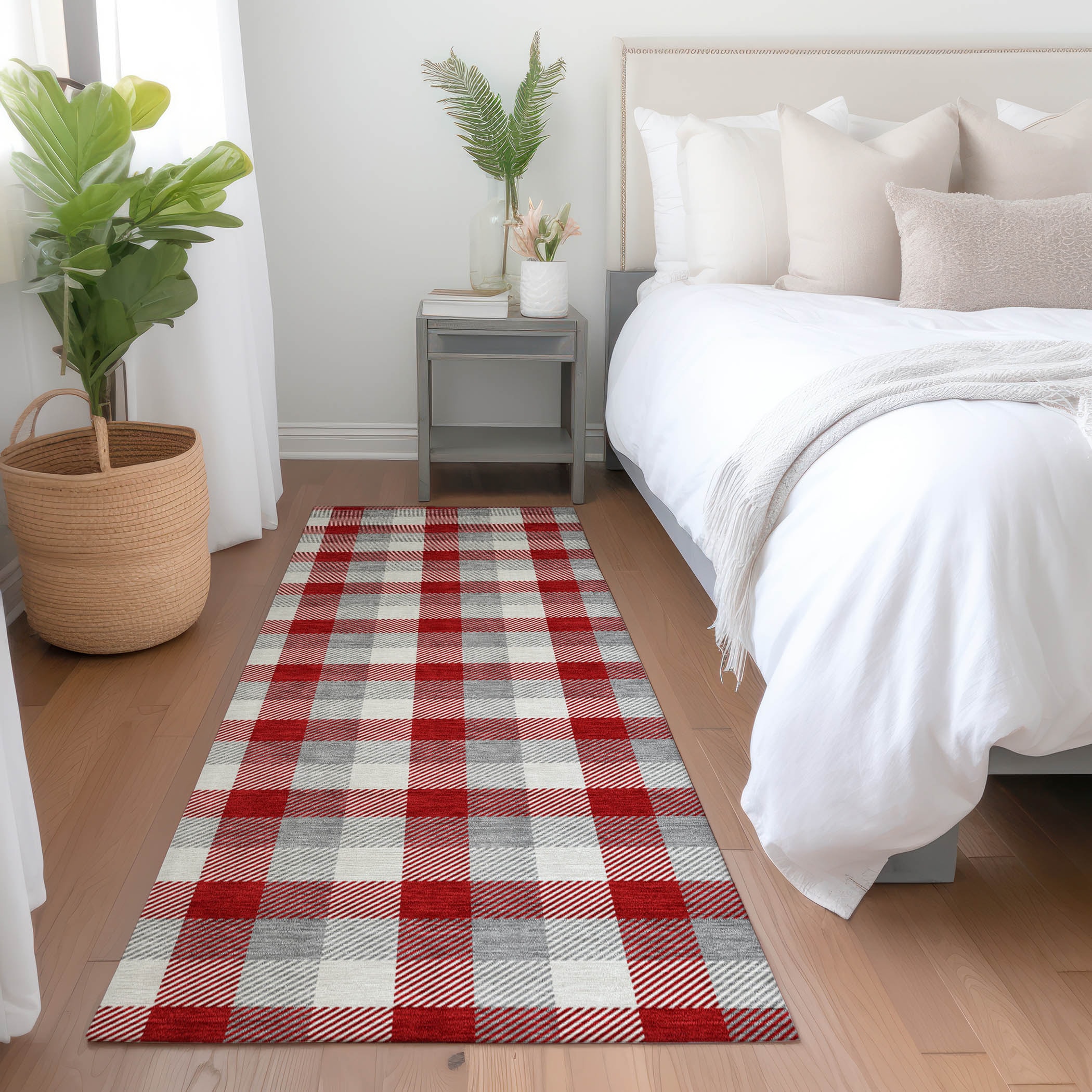 Addison Rugs ACN1053RD2X8 Chantille ACN1053RD 2 x 7 (ft) Polyester Red Rectangular Indoor/Outdoor Geometric Machine washable Runner rug