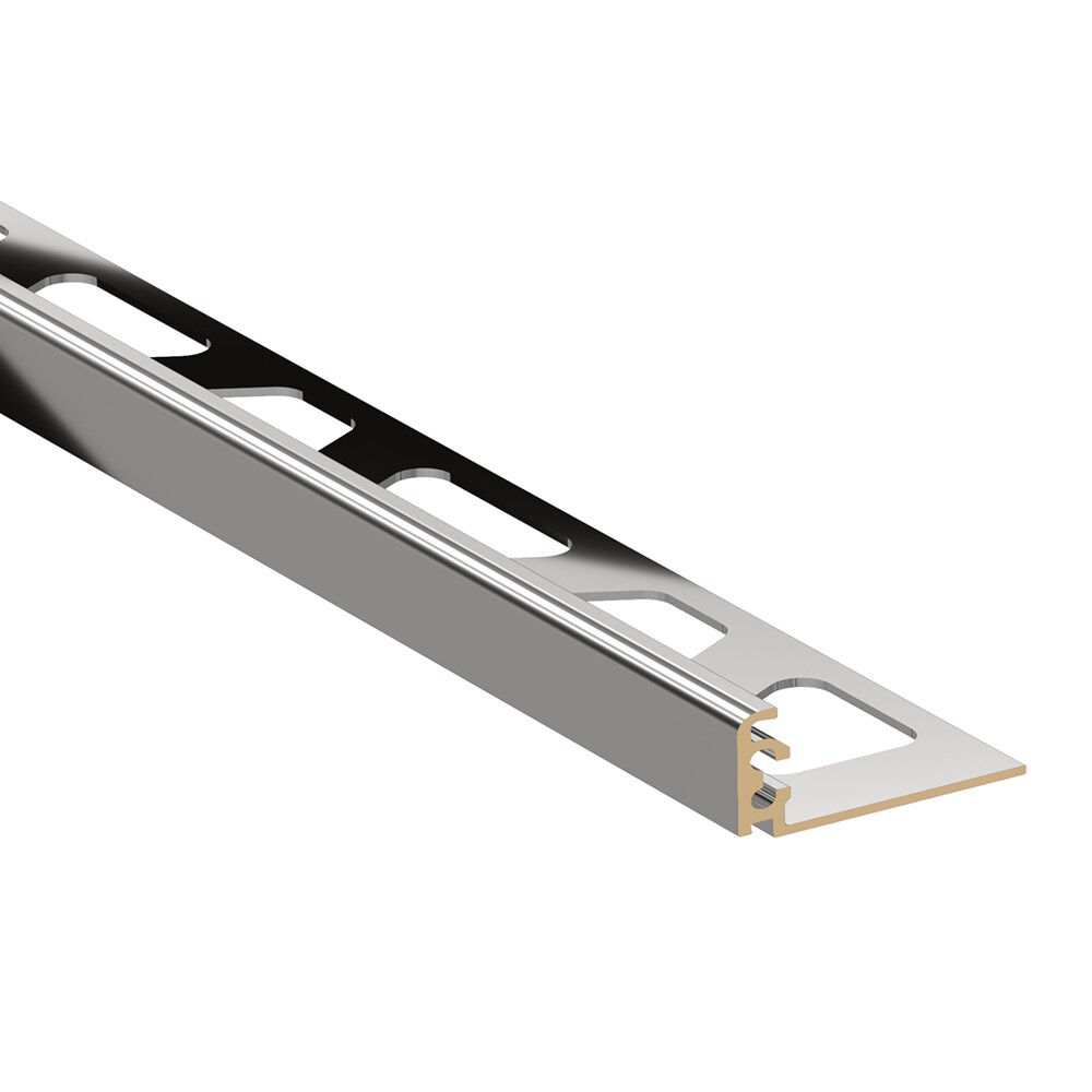 Schluter Systems Jolly 05 In W X 985 In L Chrome Plated Solid Brass L Angle Tile Edge Trim In 5411