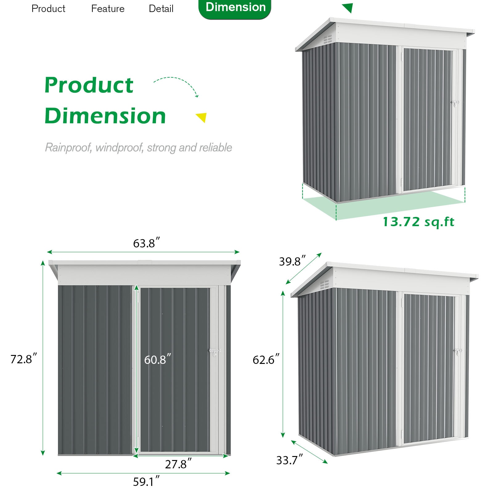 AECOJOY 16209DG-LS02 Metal-Storage-Buildings-Sheds - View #3